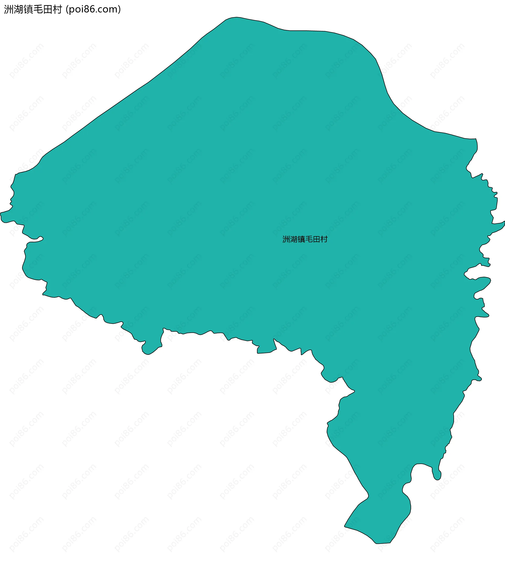 洲湖镇毛田村边界地图