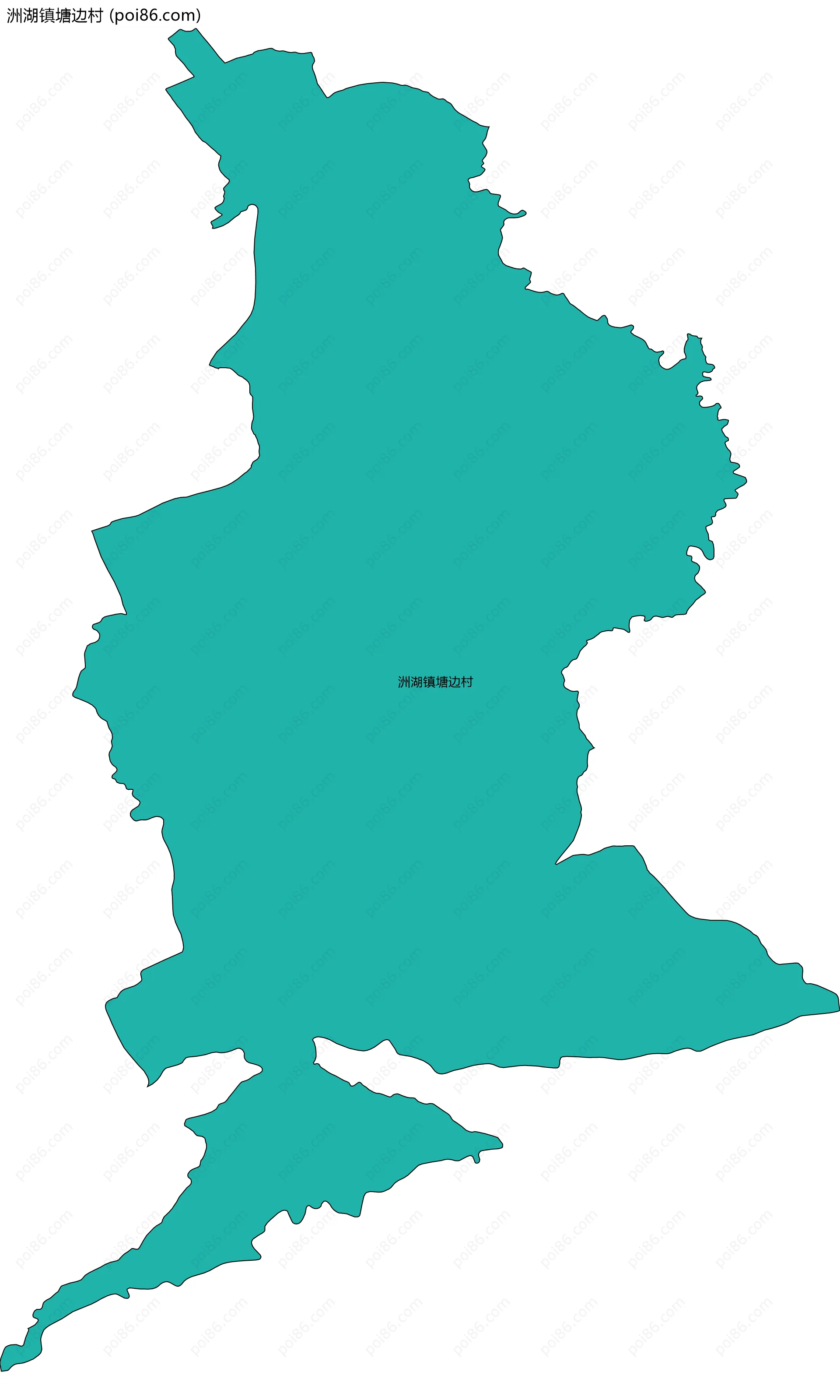 洲湖镇塘边村边界地图