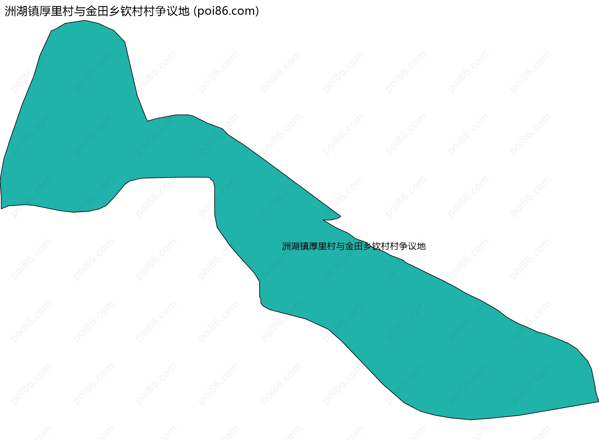 洲湖镇厚里村与金田乡钦村村争议地边界地图
