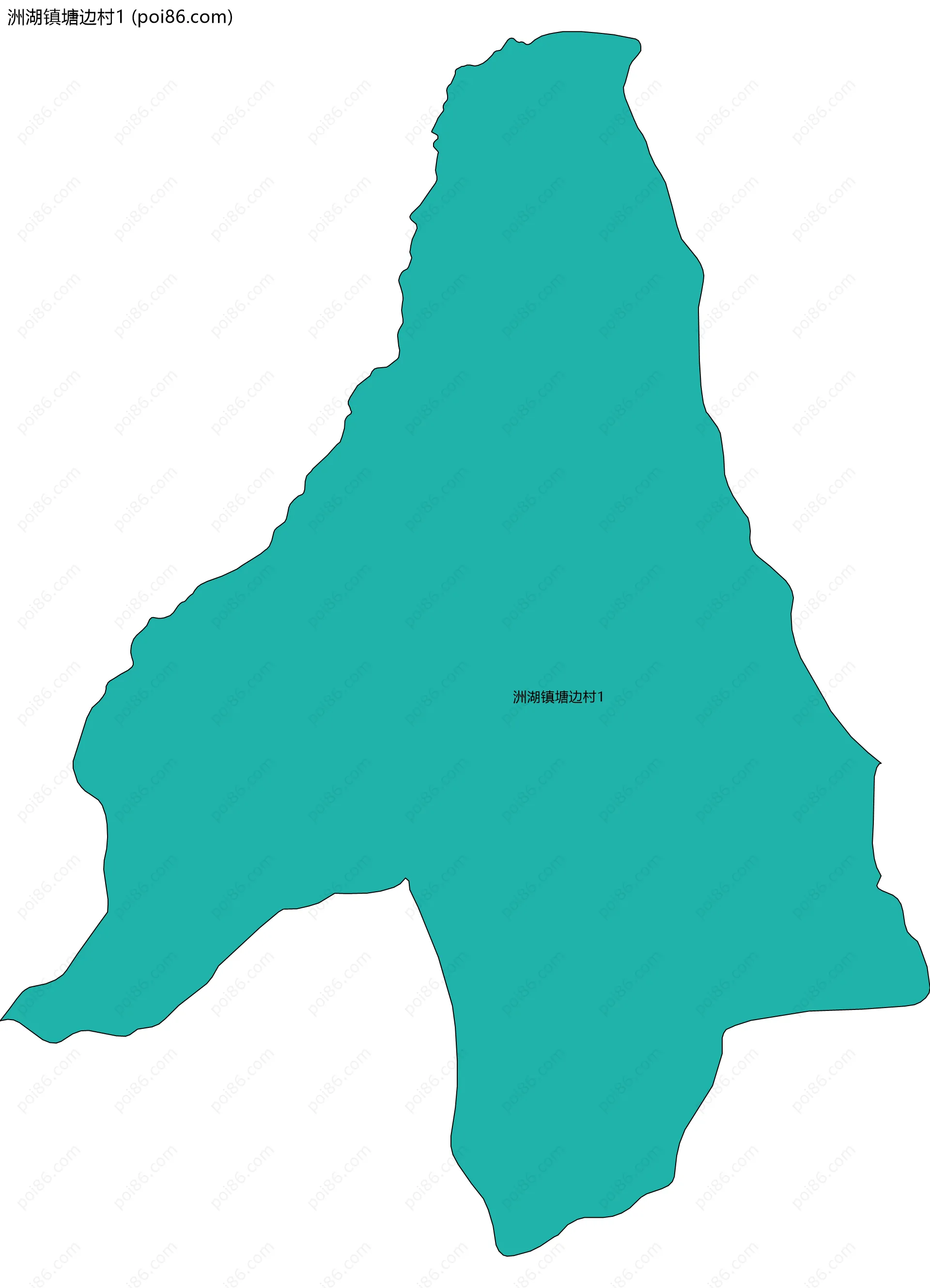 洲湖镇塘边村1边界地图