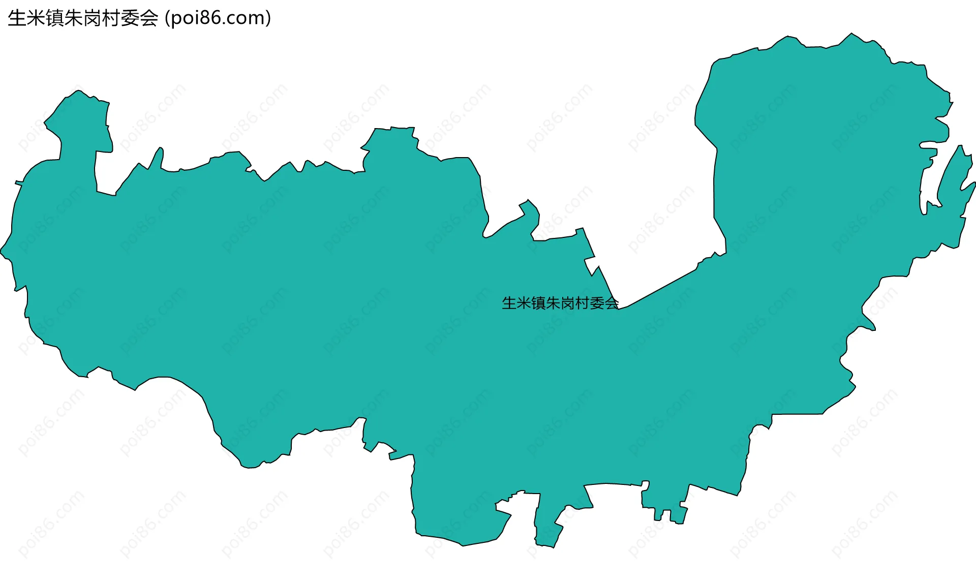 生米镇朱岗村委会边界地图