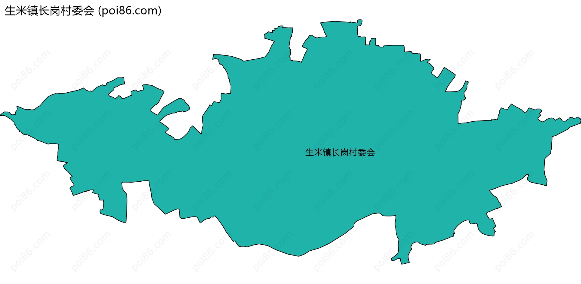 生米镇长岗村委会边界地图