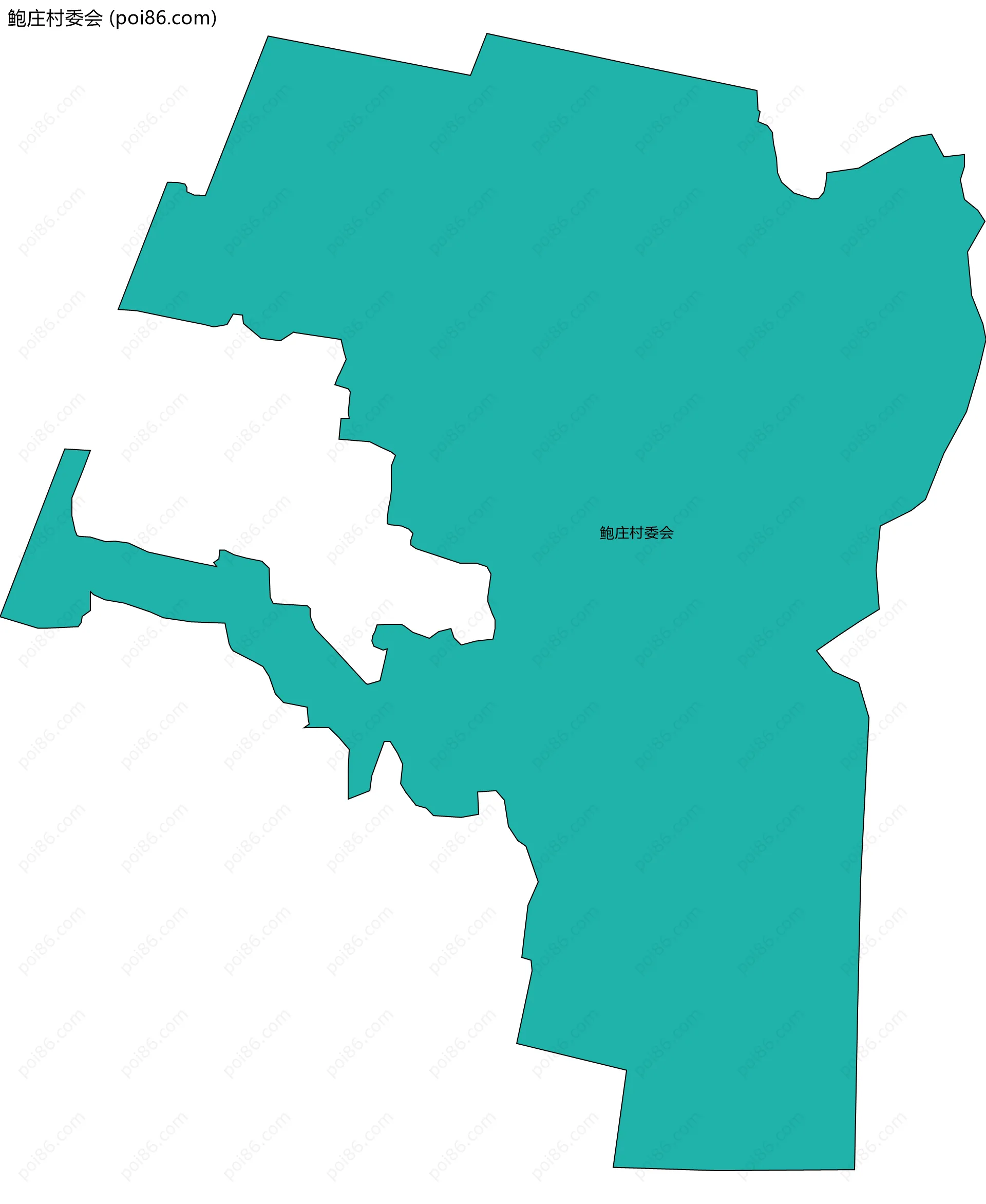 鲍庄村委会边界地图