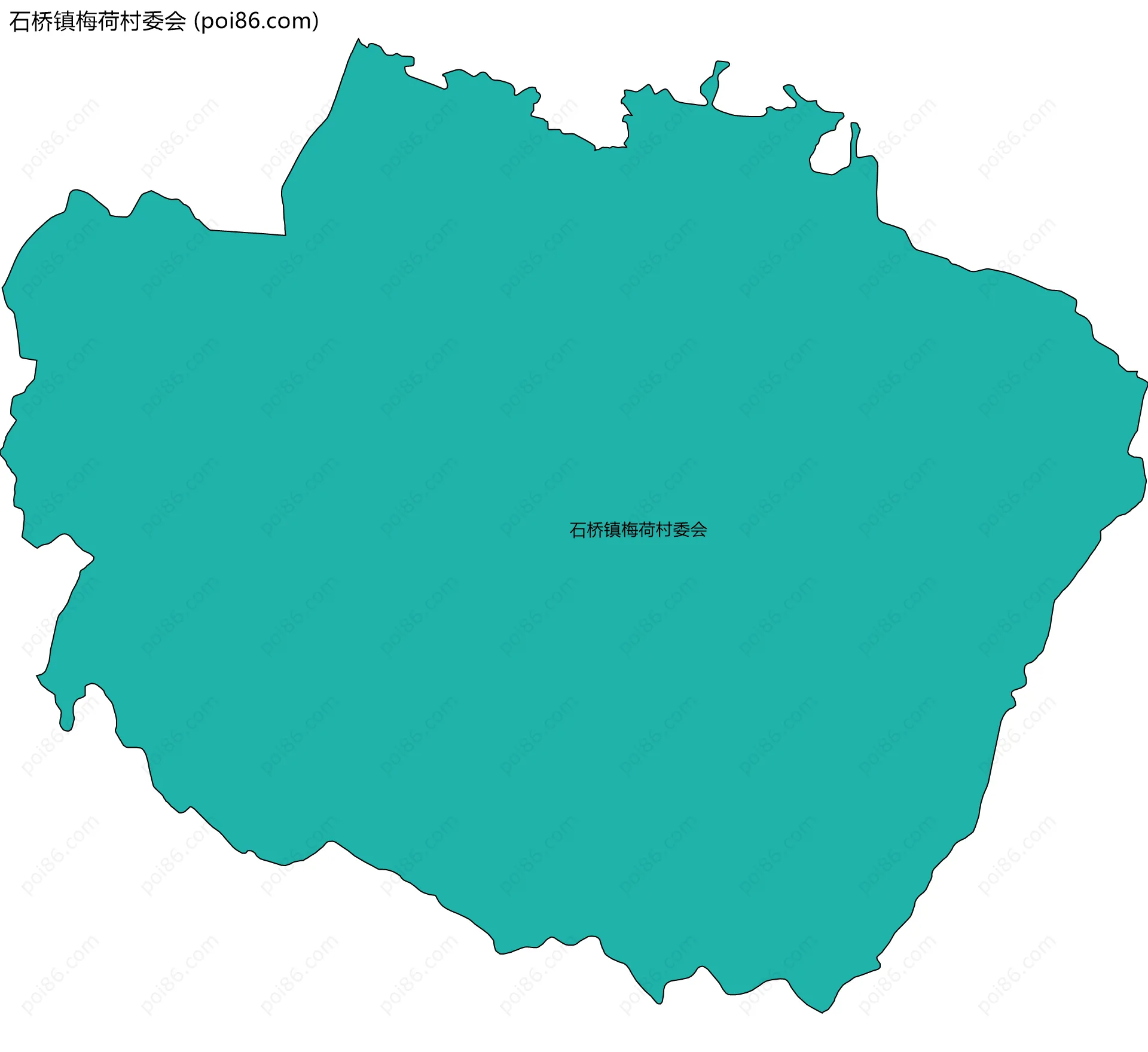 石桥镇梅荷村委会边界地图