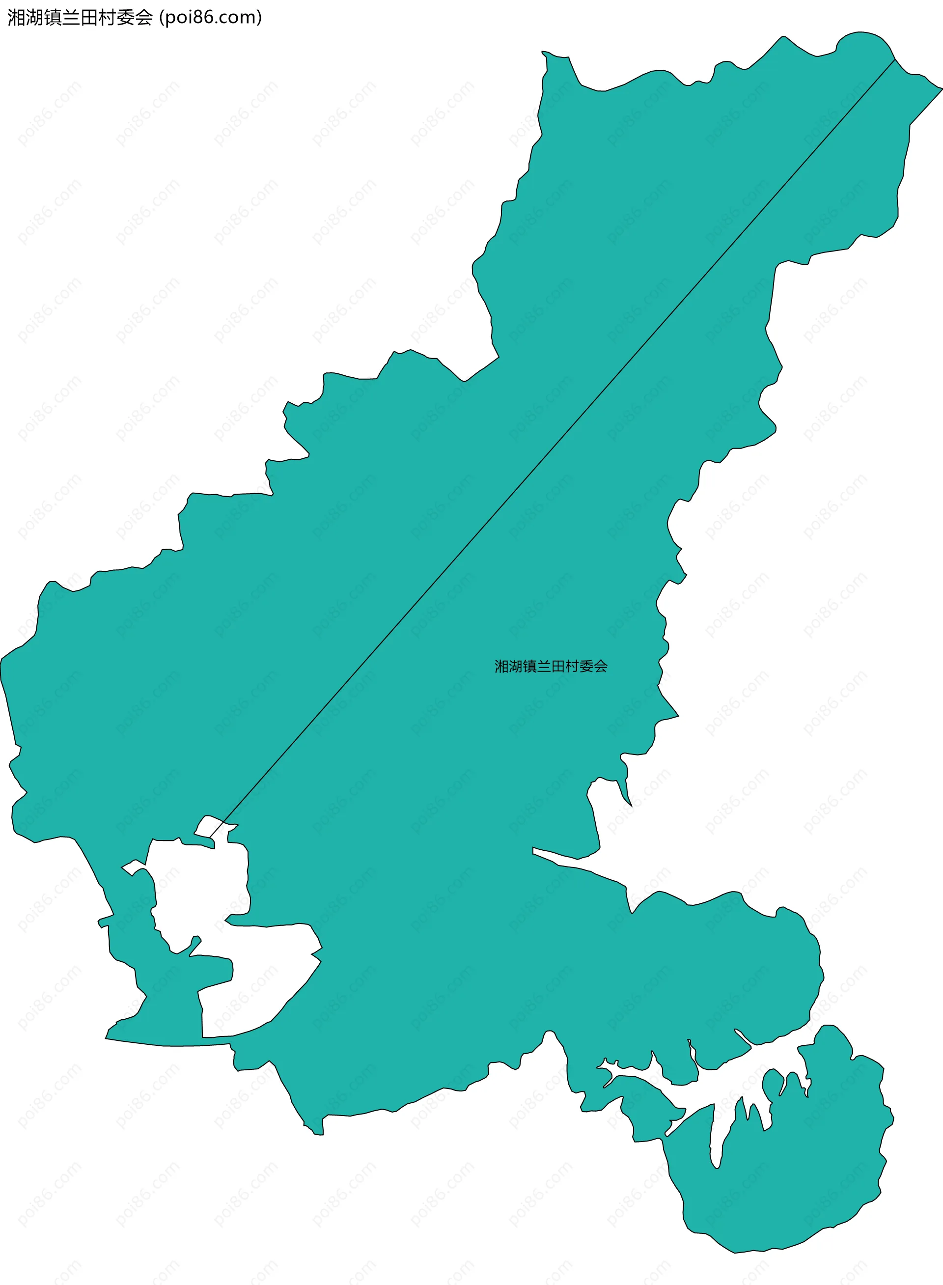 湘湖镇兰田村委会边界地图