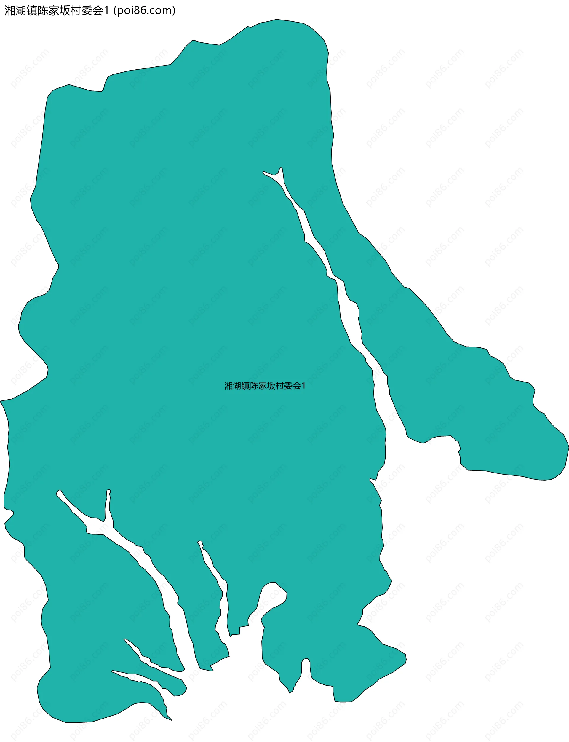 湘湖镇陈家坂村委会1边界地图