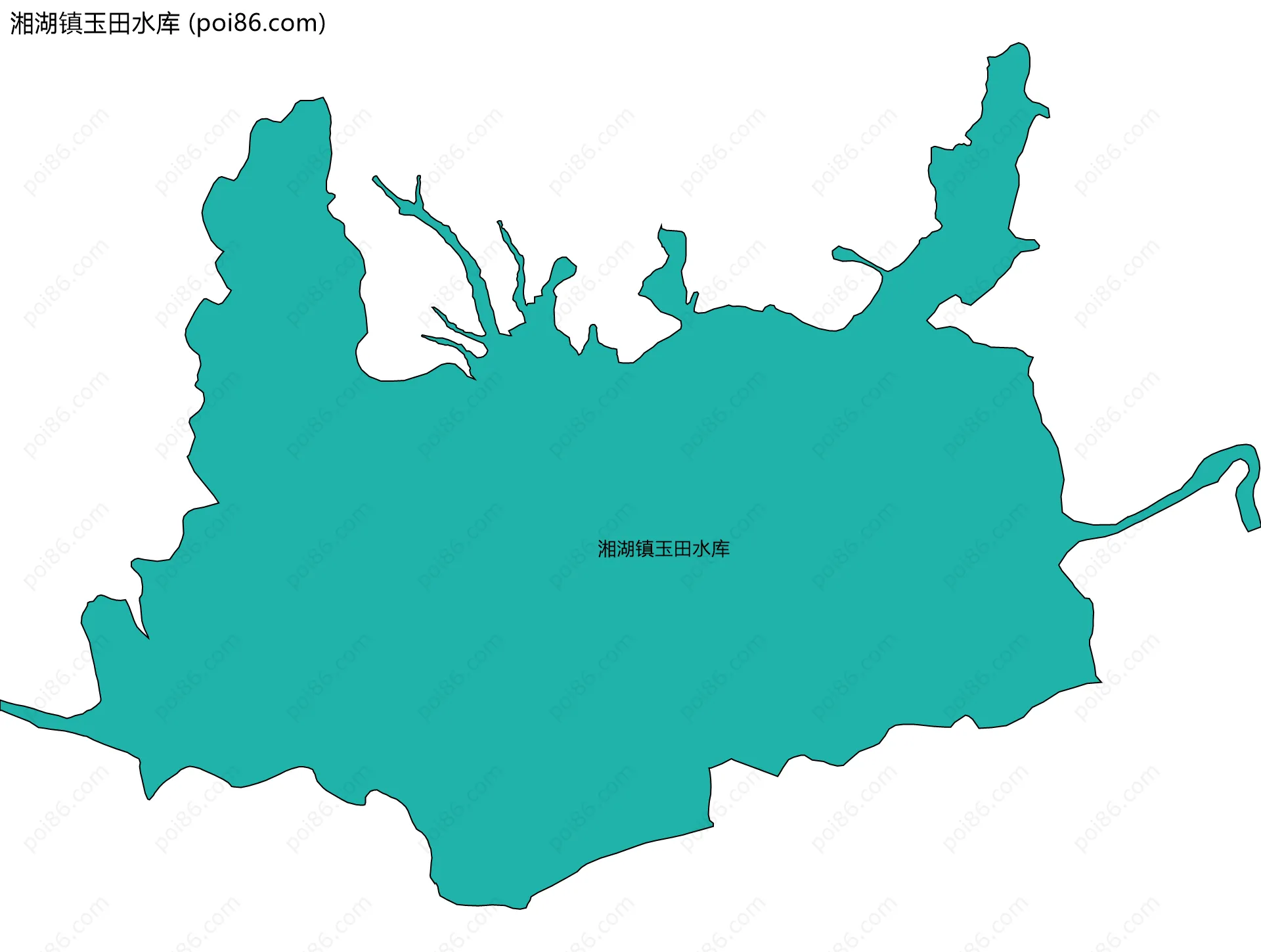 湘湖镇玉田水库边界地图