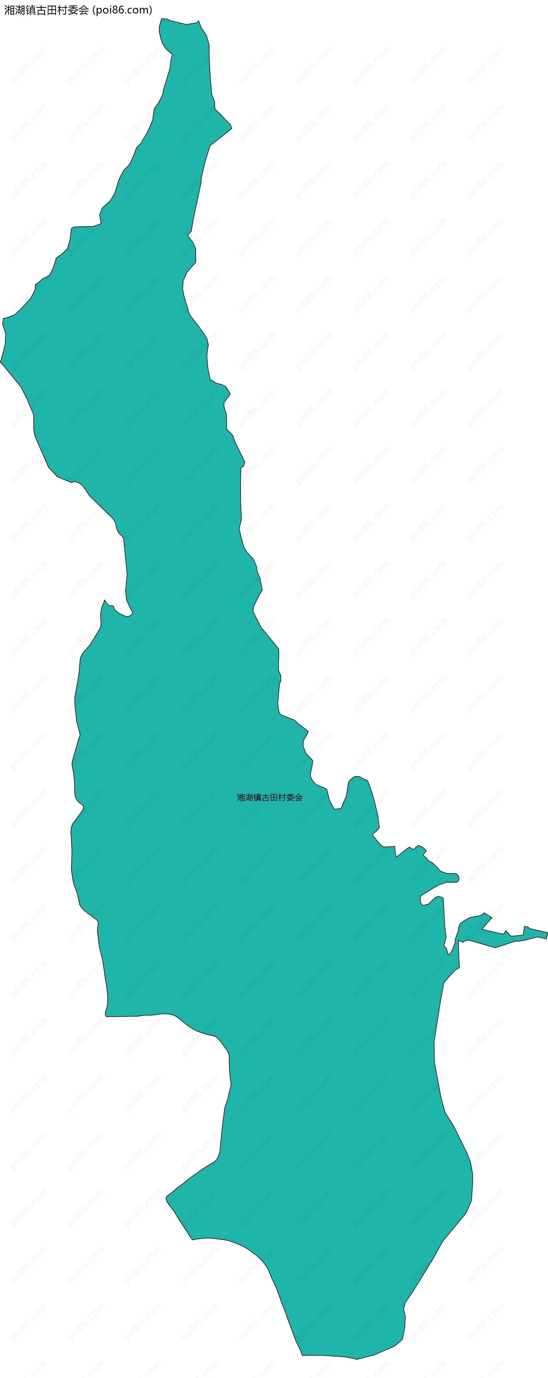 湘湖镇古田村委会边界地图