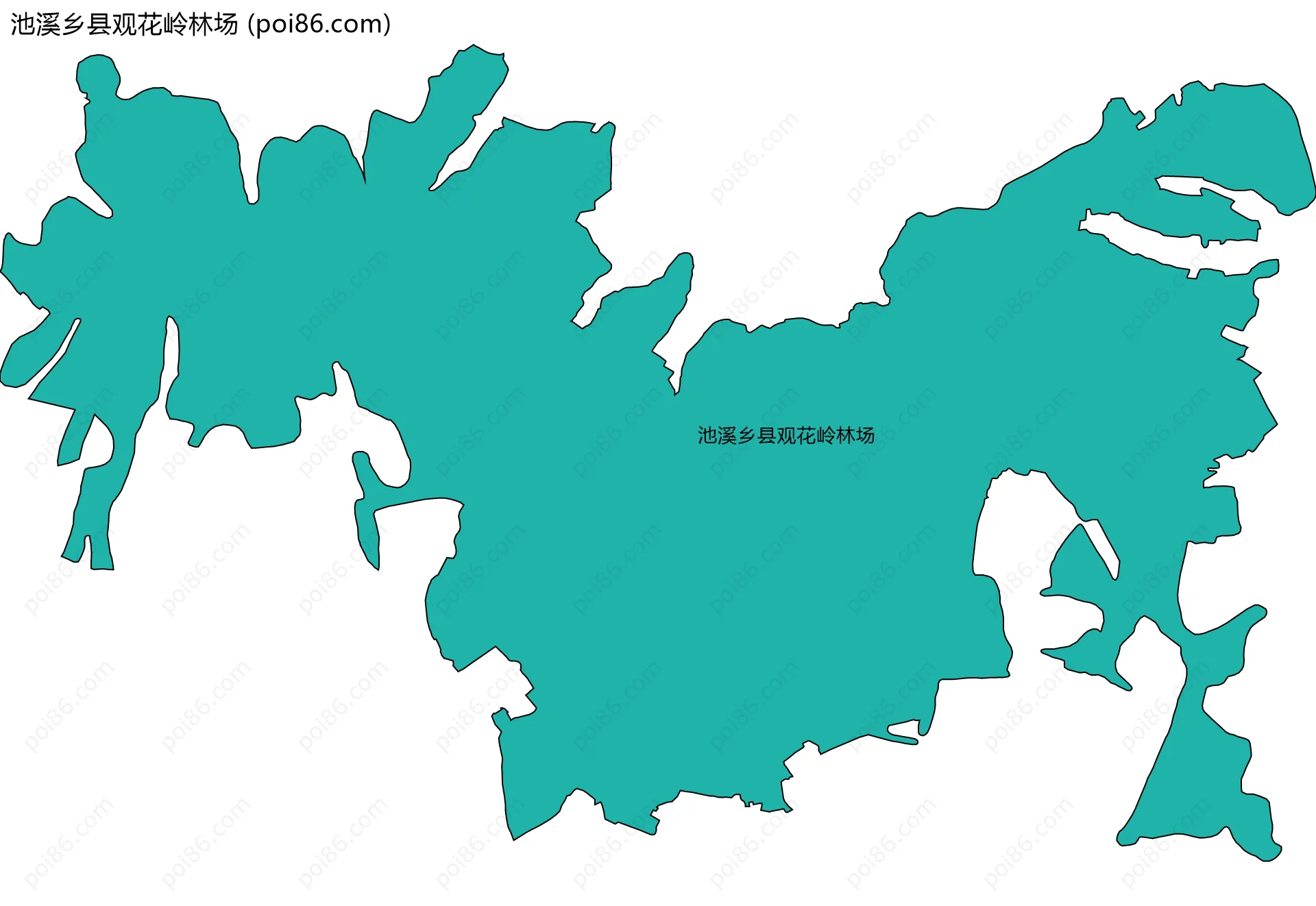 池溪乡县观花岭林场边界地图