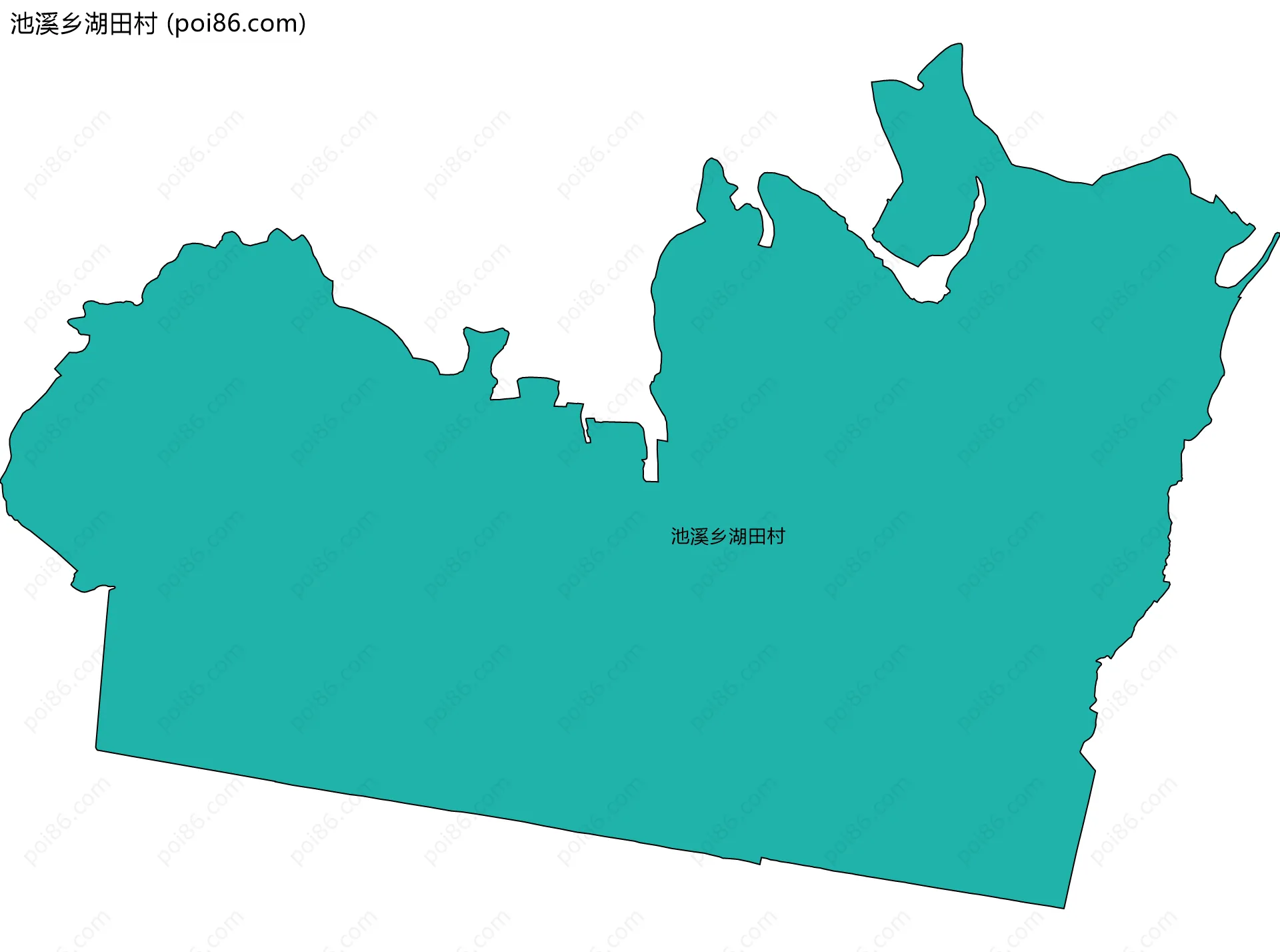 池溪乡湖田村边界地图