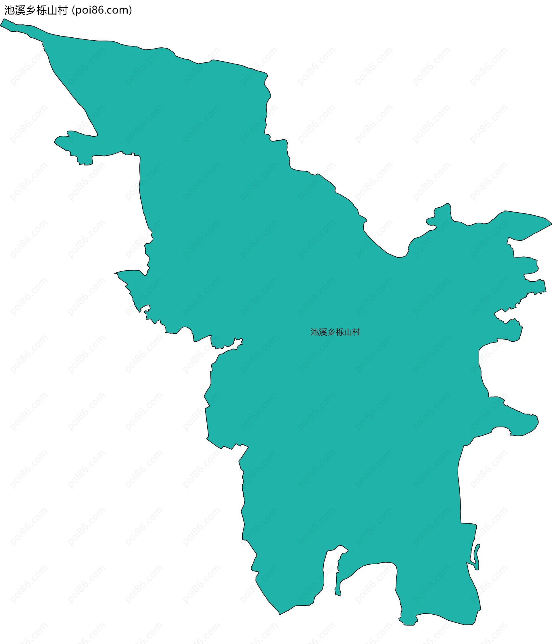 池溪乡栎山村边界地图