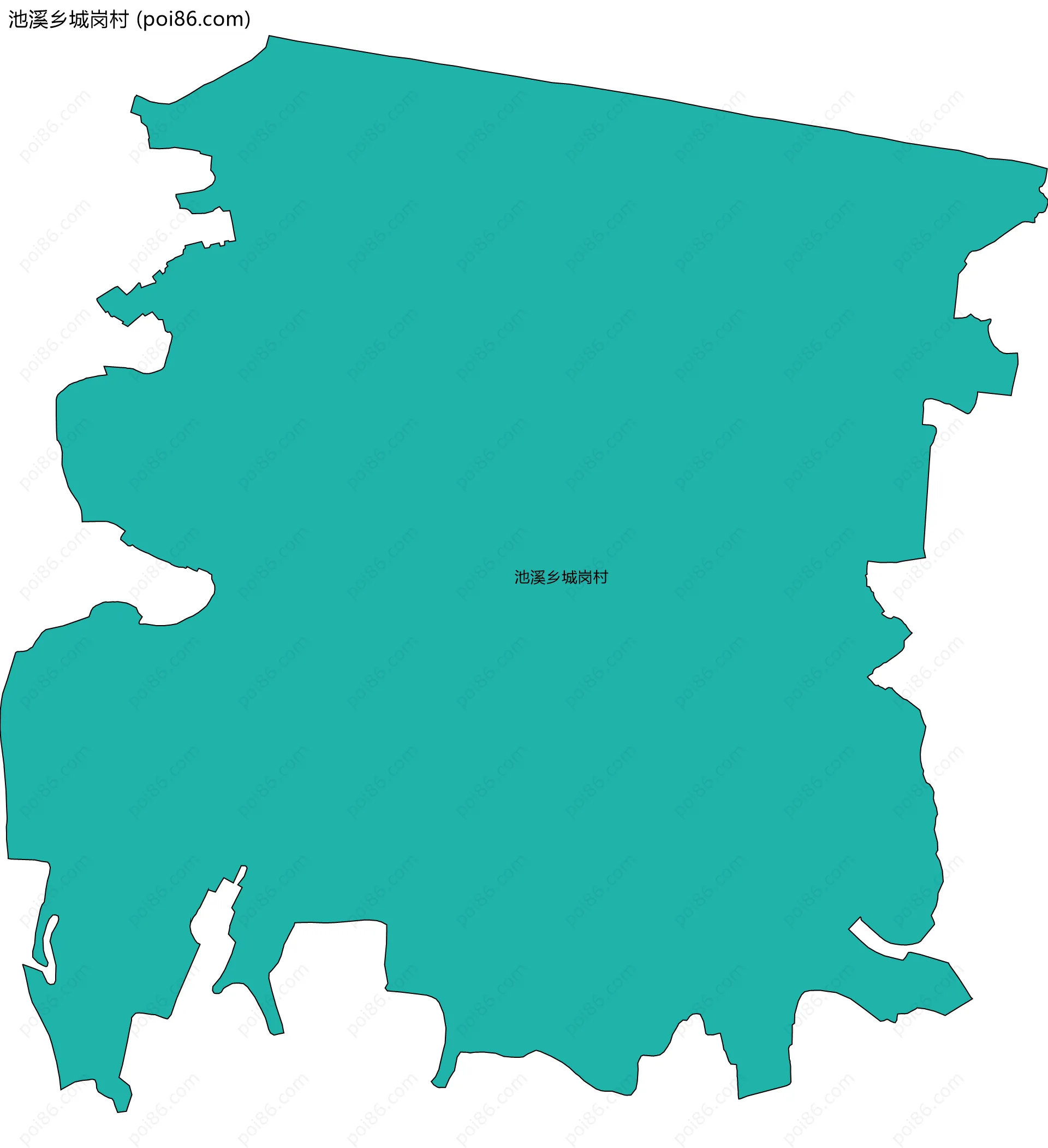池溪乡城岗村边界地图