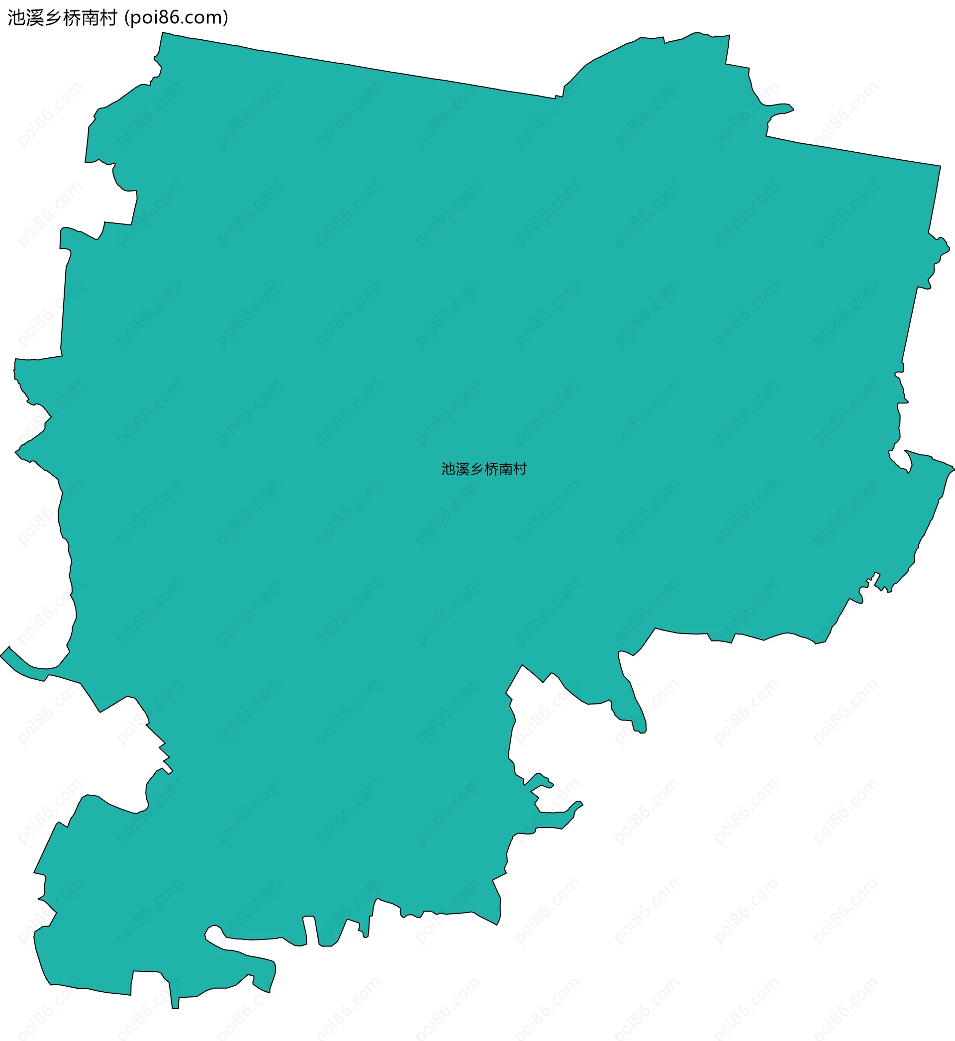 池溪乡桥南村边界地图