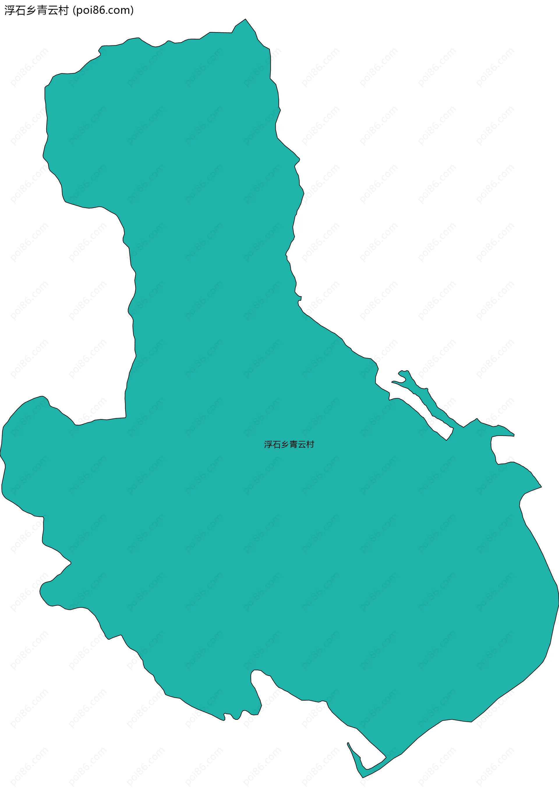 浮石乡青云村边界地图