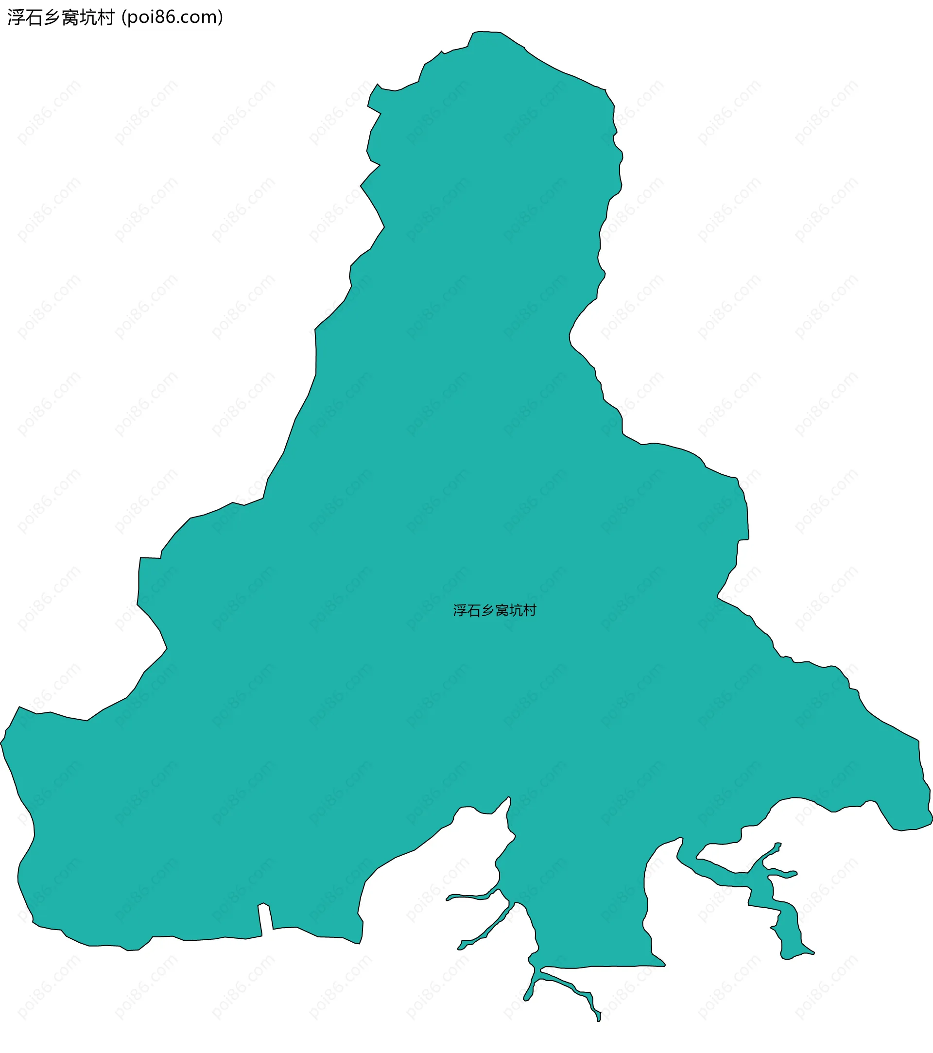 浮石乡窝坑村边界地图
