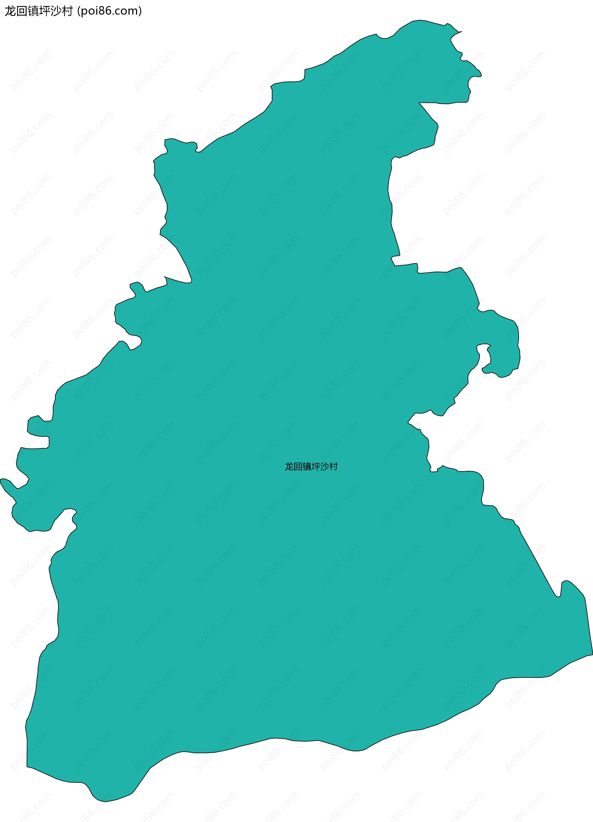 龙回镇坪沙村边界地图