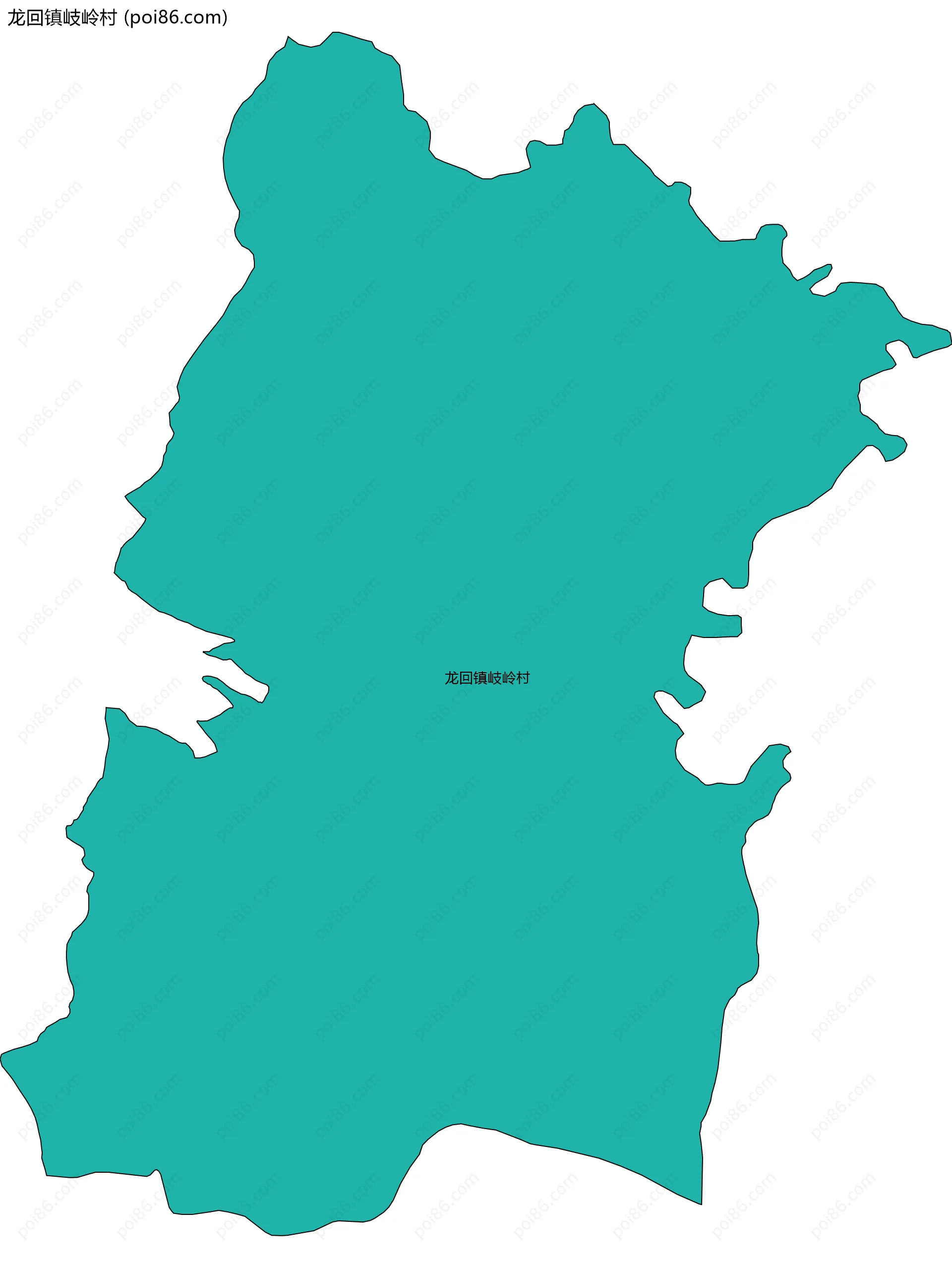 龙回镇岐岭村边界地图