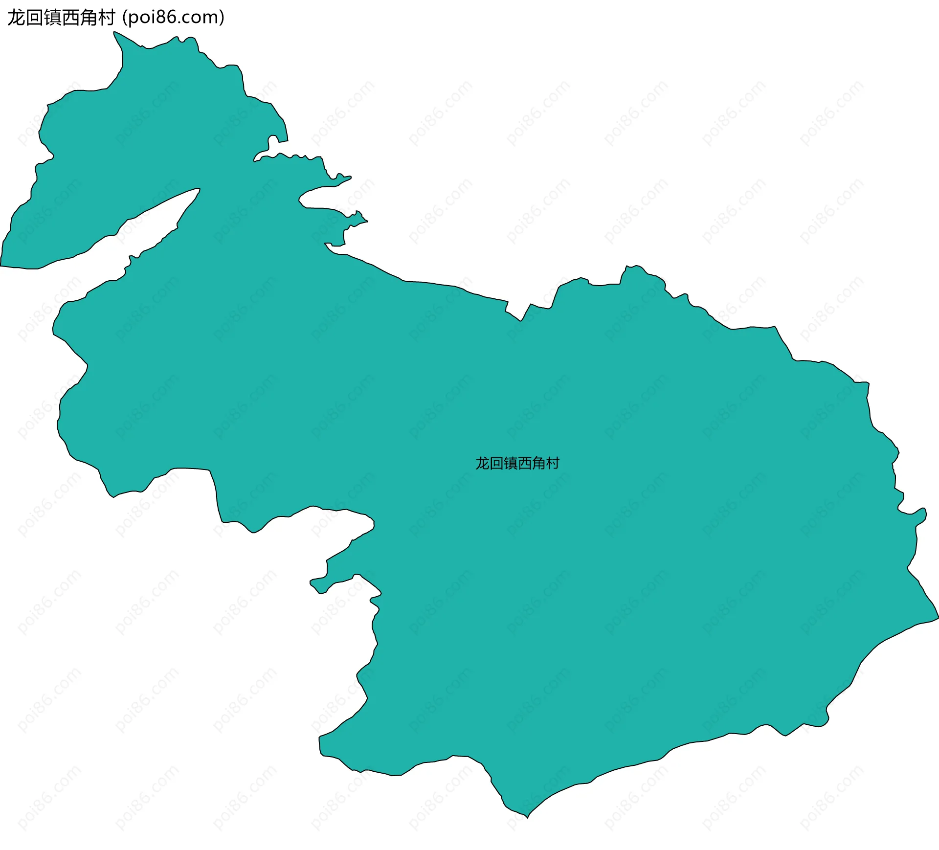 龙回镇西角村边界地图