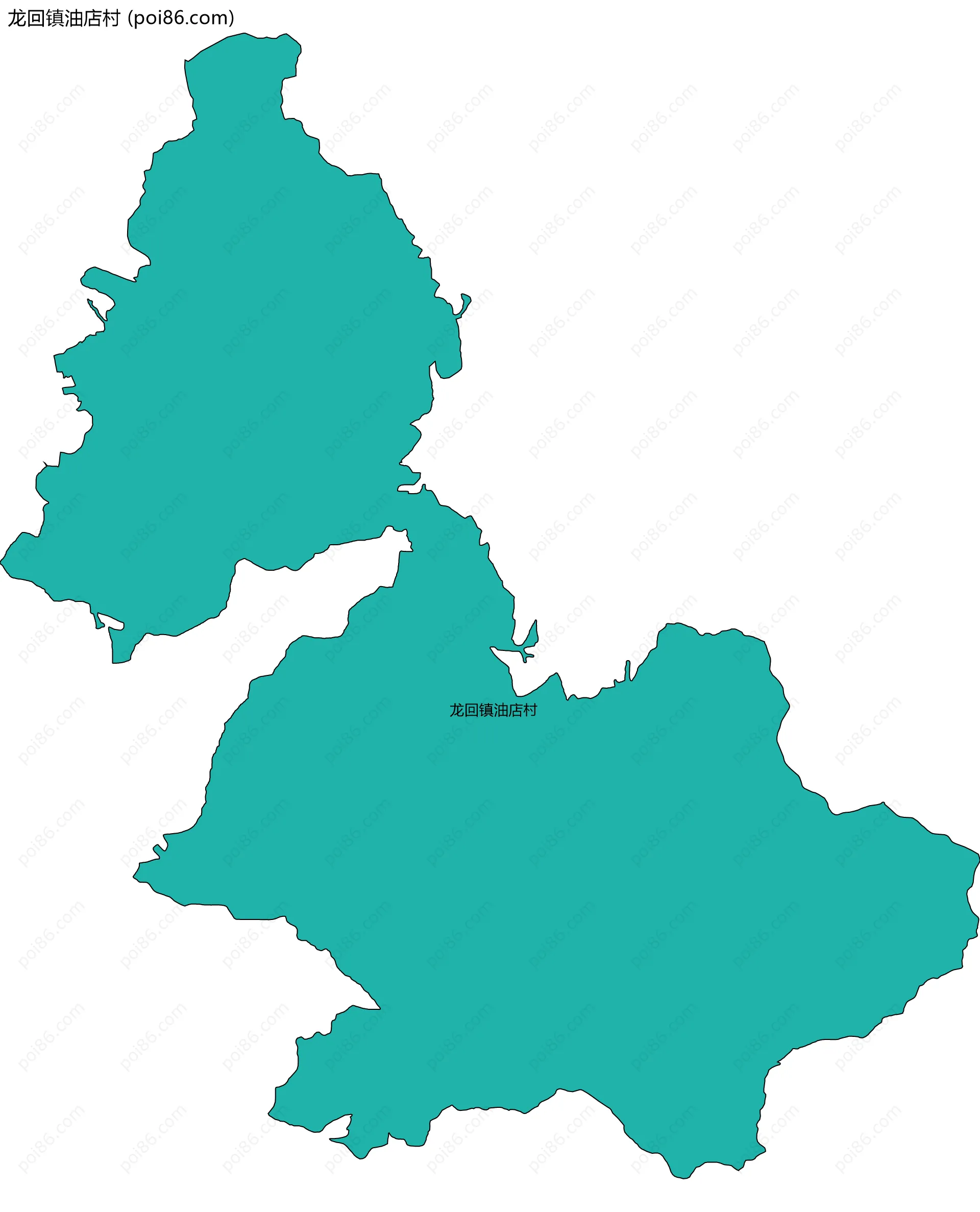 龙回镇油店村边界地图