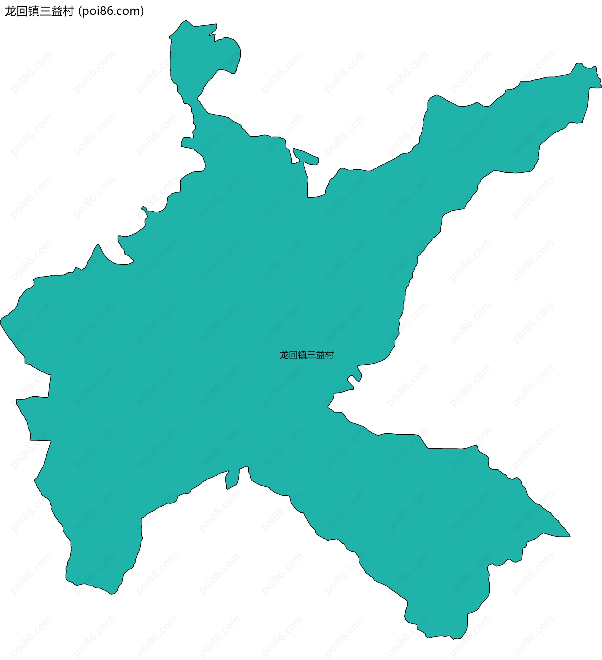 龙回镇三益村边界地图