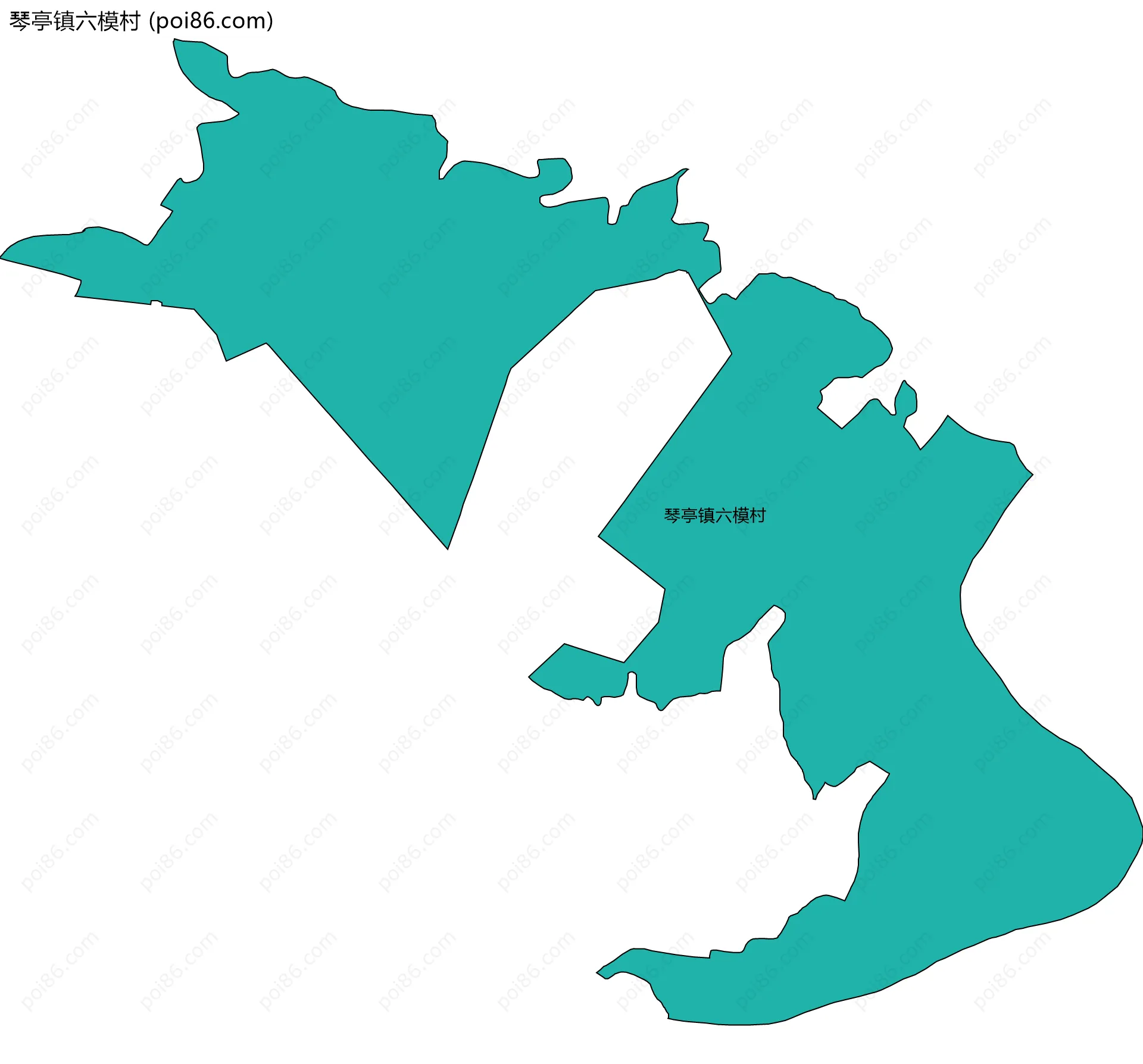 琴亭镇六模村边界地图