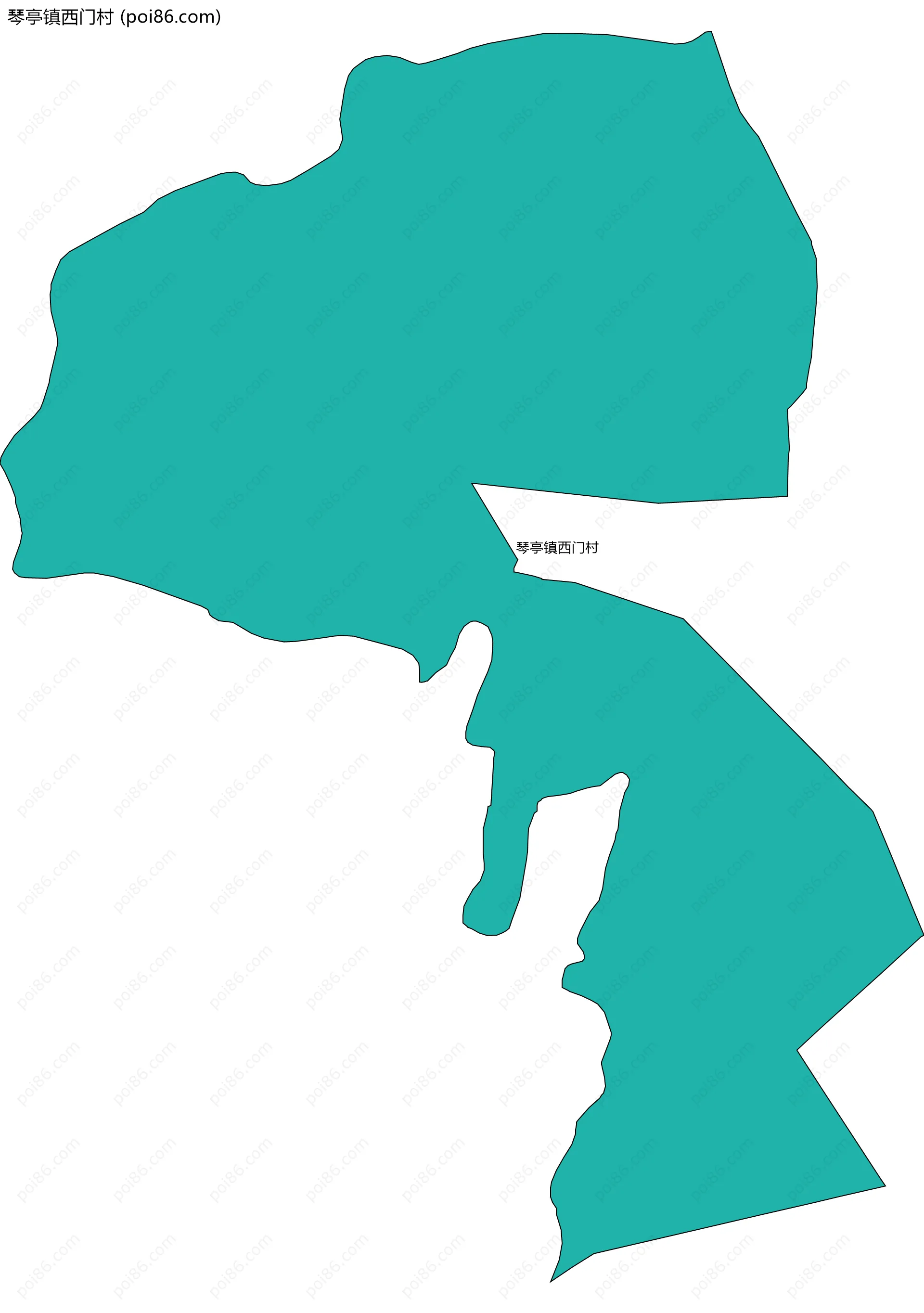琴亭镇西门村边界地图