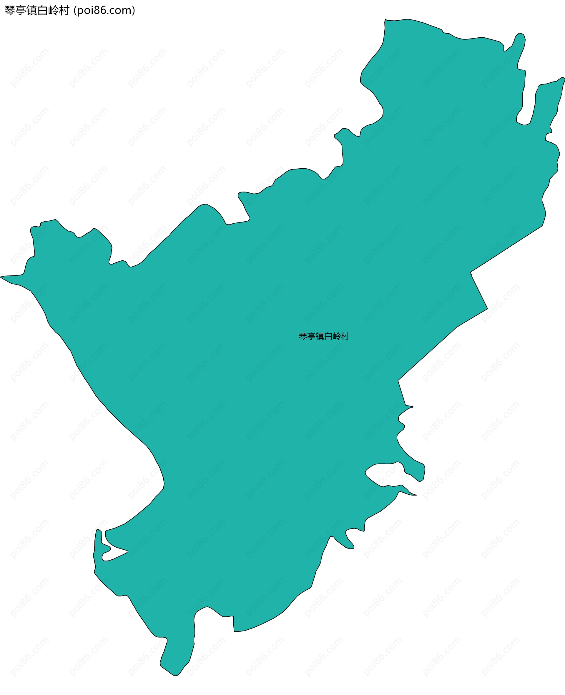 琴亭镇白岭村边界地图