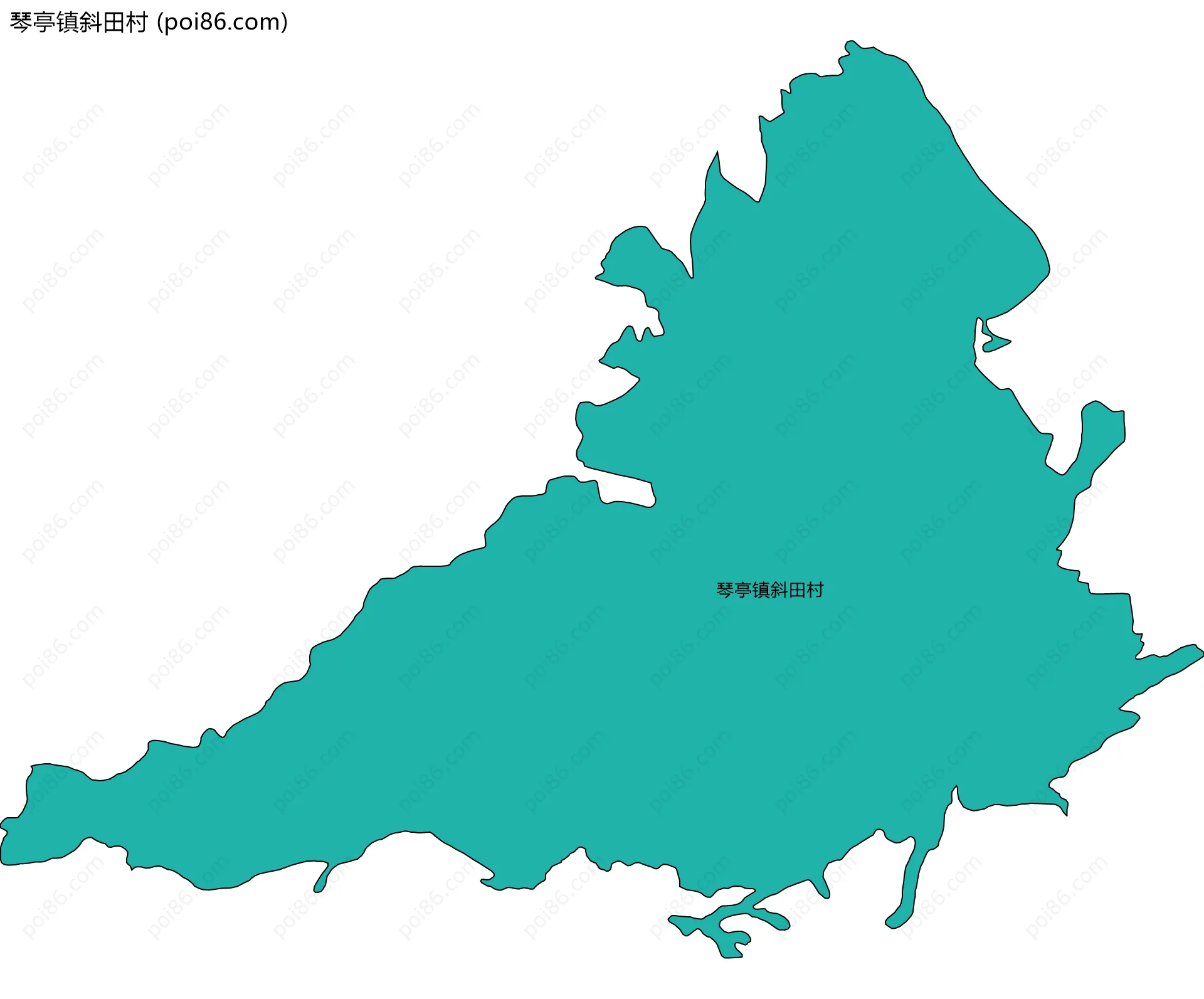琴亭镇斜田村边界地图