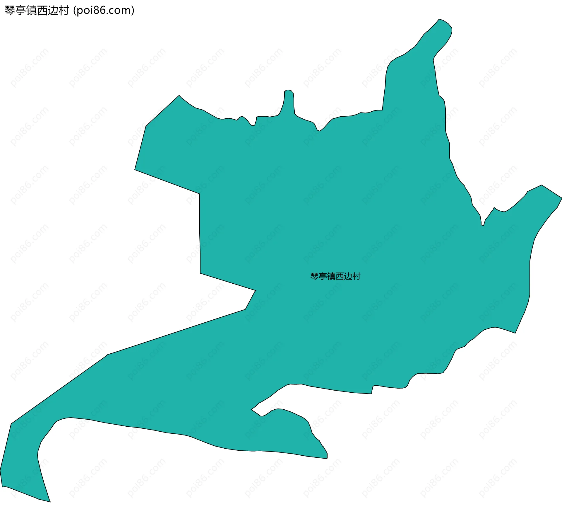 琴亭镇西边村边界地图