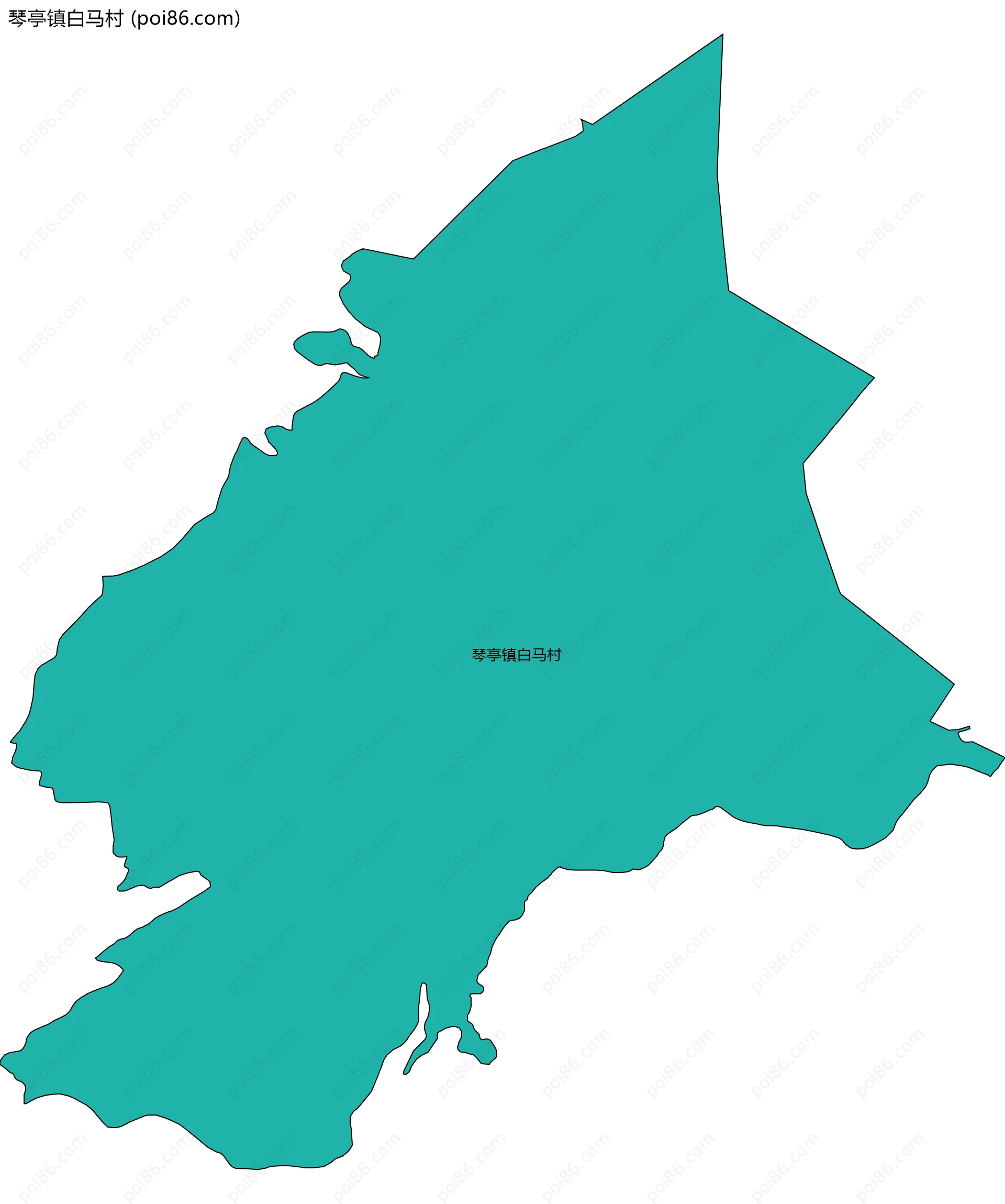 琴亭镇白马村边界地图