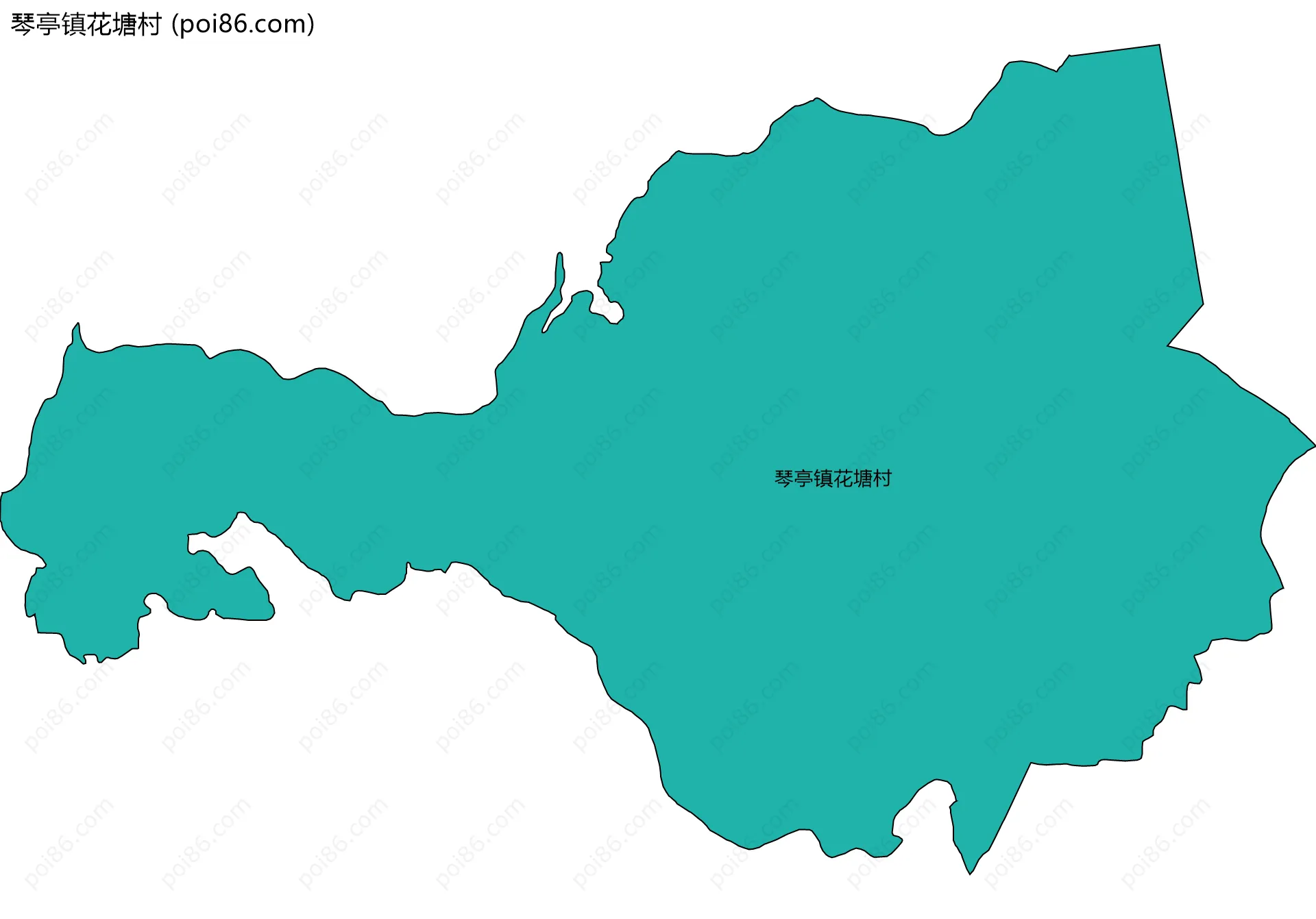 琴亭镇花塘村边界地图