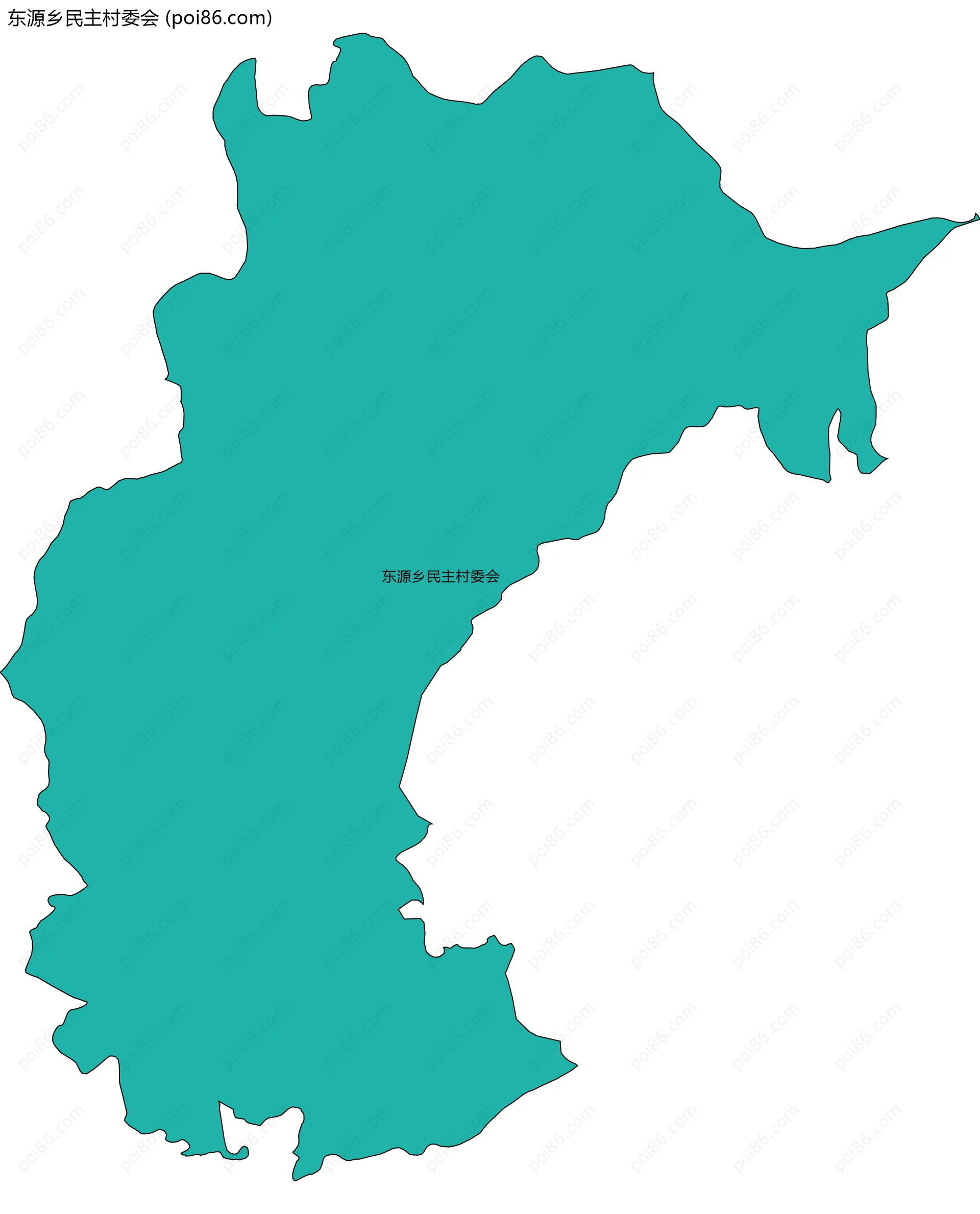 东源乡民主村委会边界地图