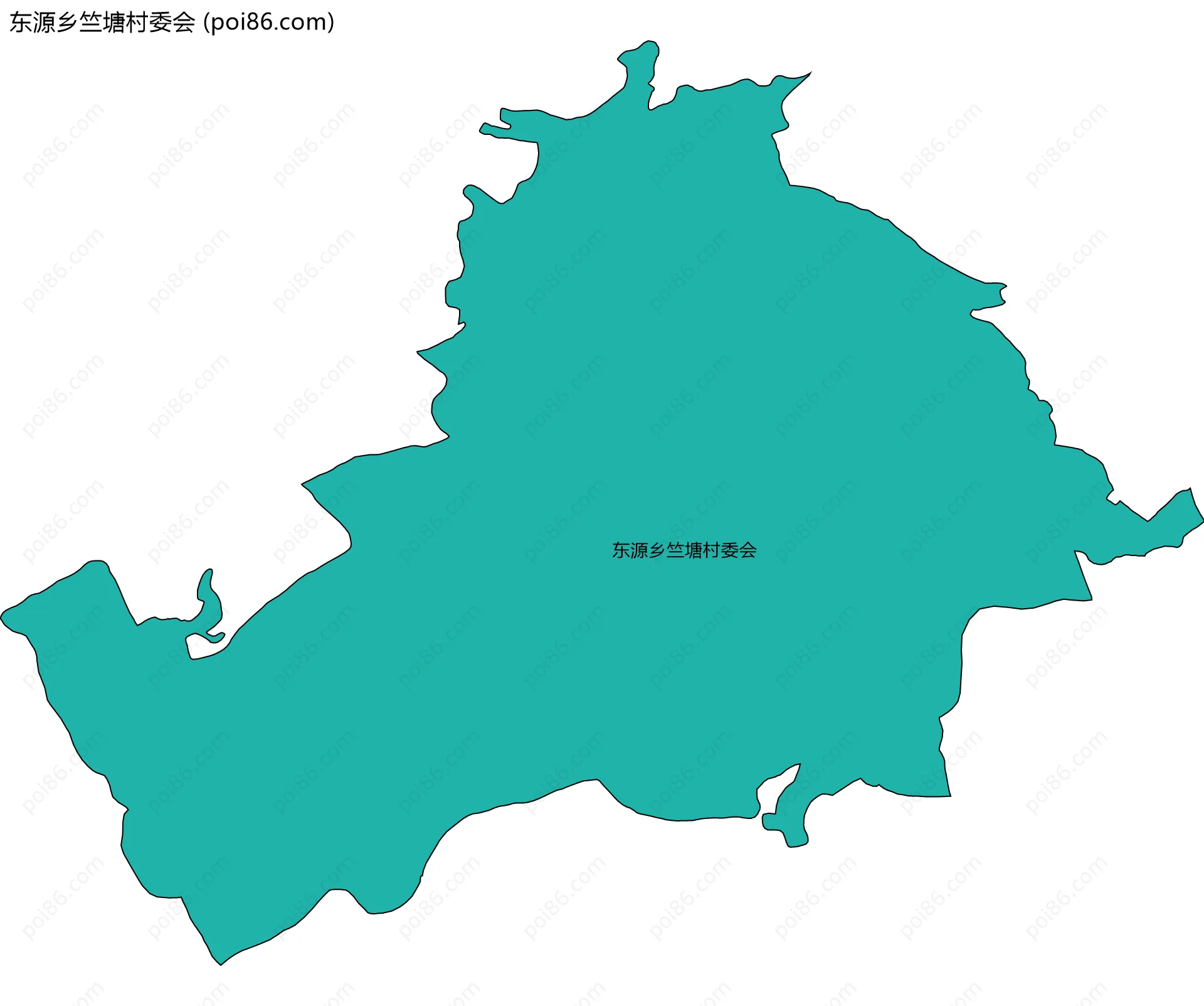 东源乡竺塘村委会边界地图