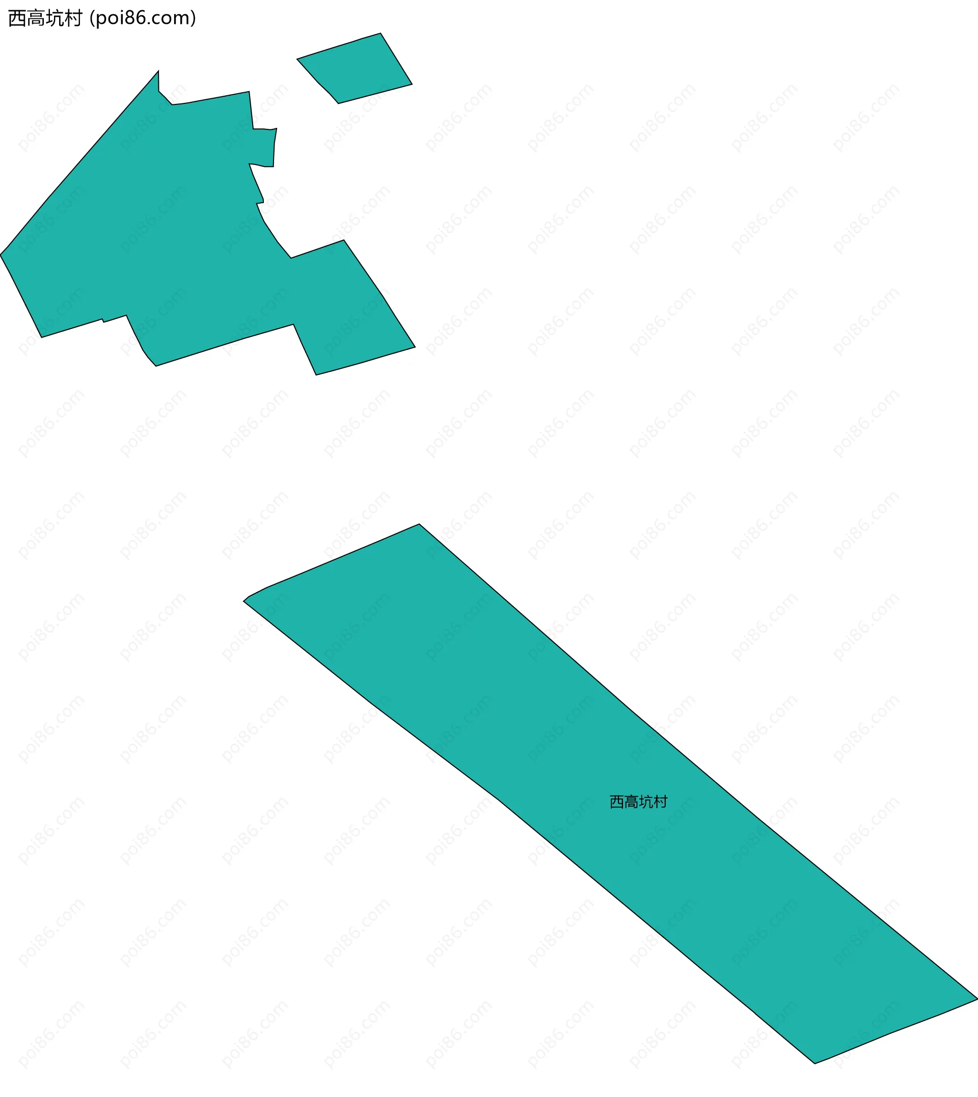 西高坑村边界地图