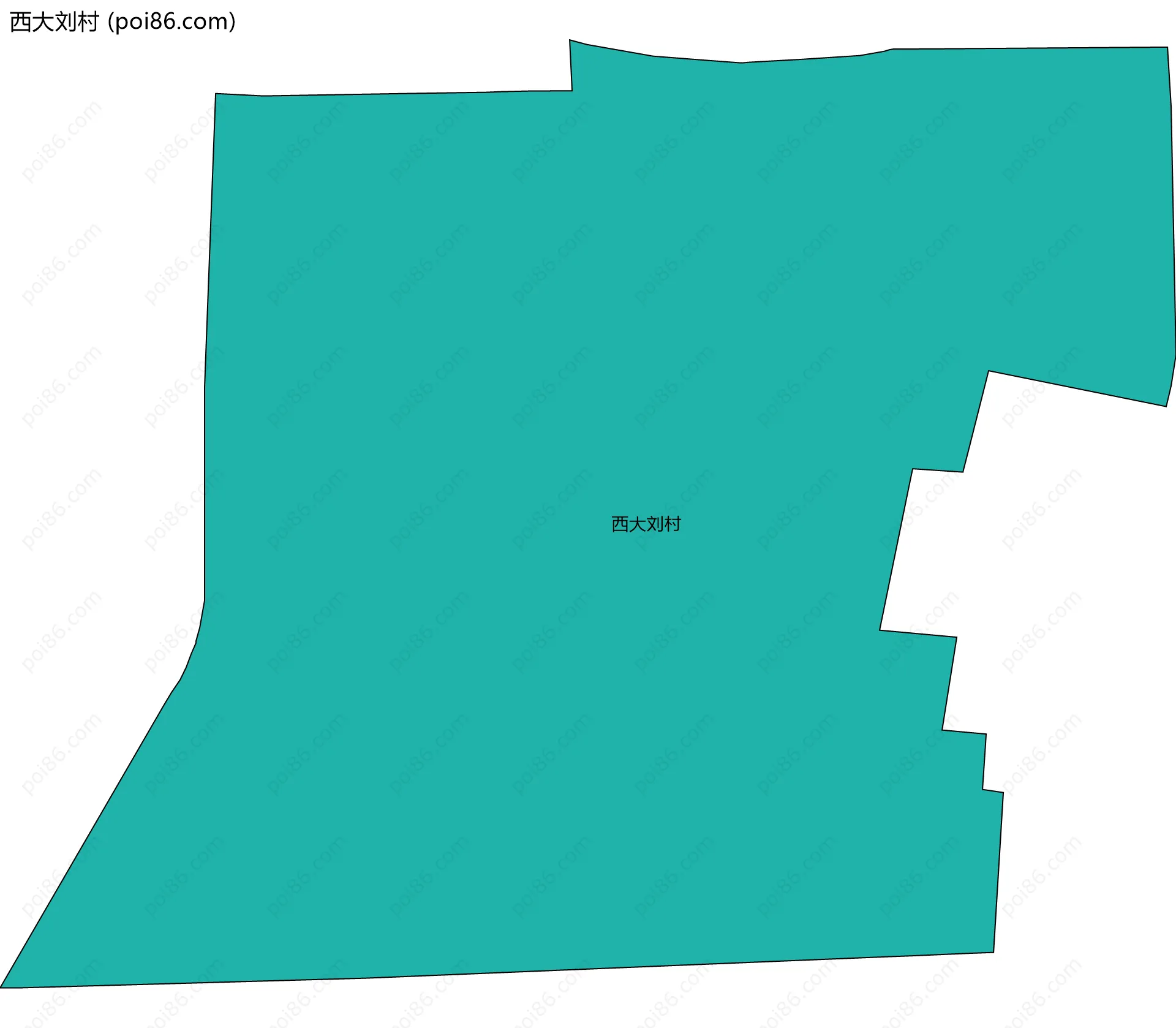 西大刘村边界地图