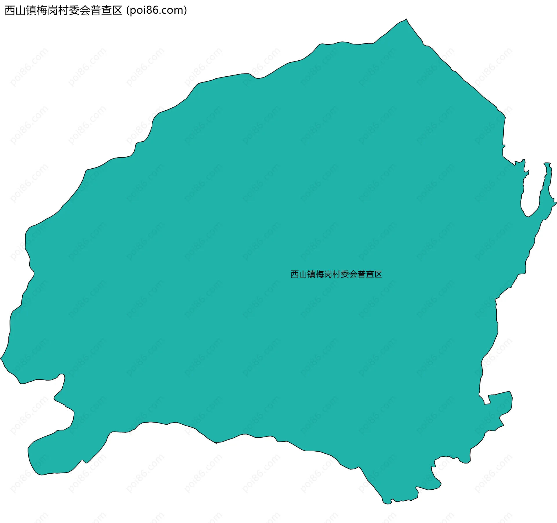 西山镇梅岗村委会普查区边界地图