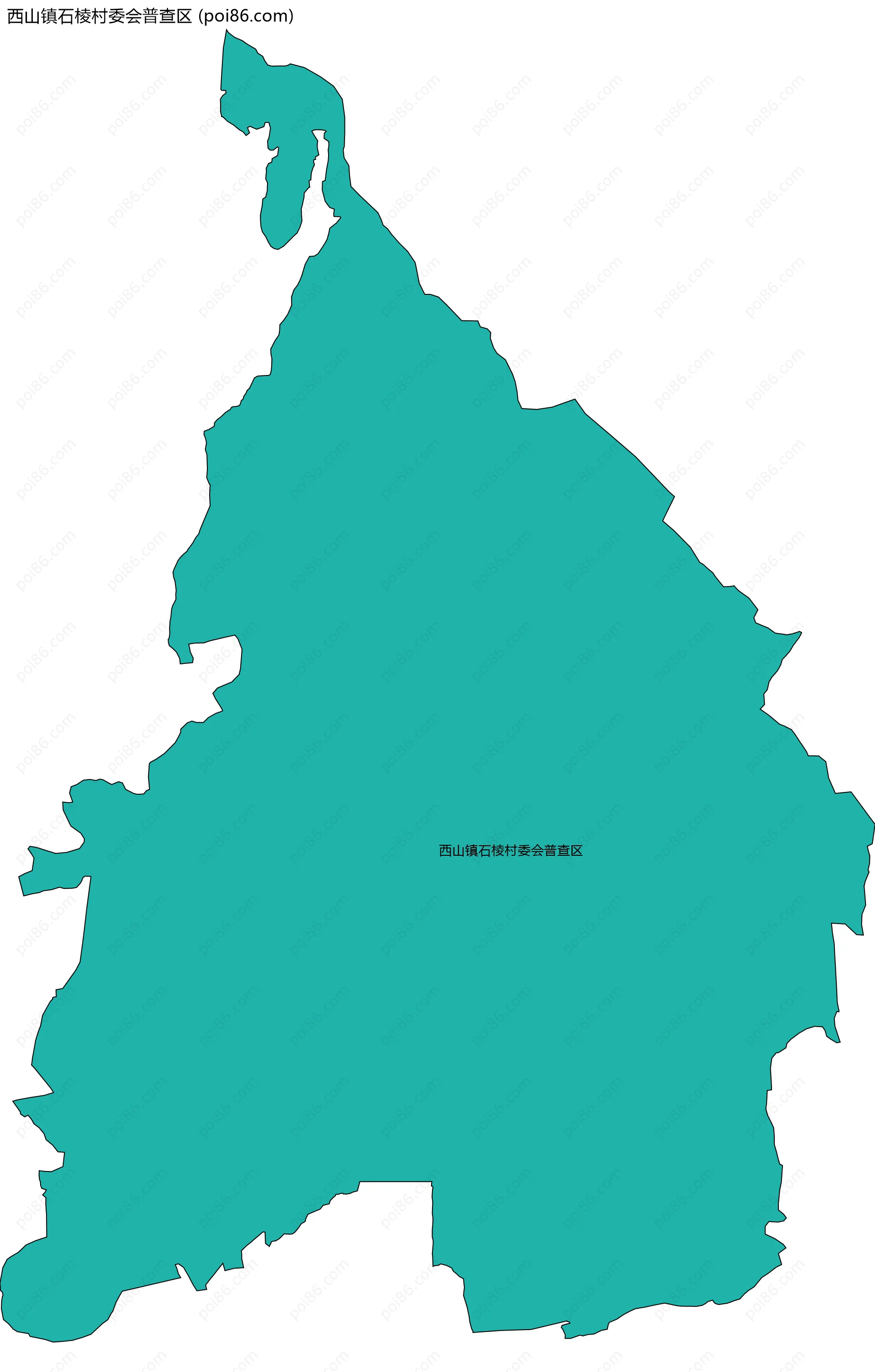 西山镇石棱村委会普查区边界地图