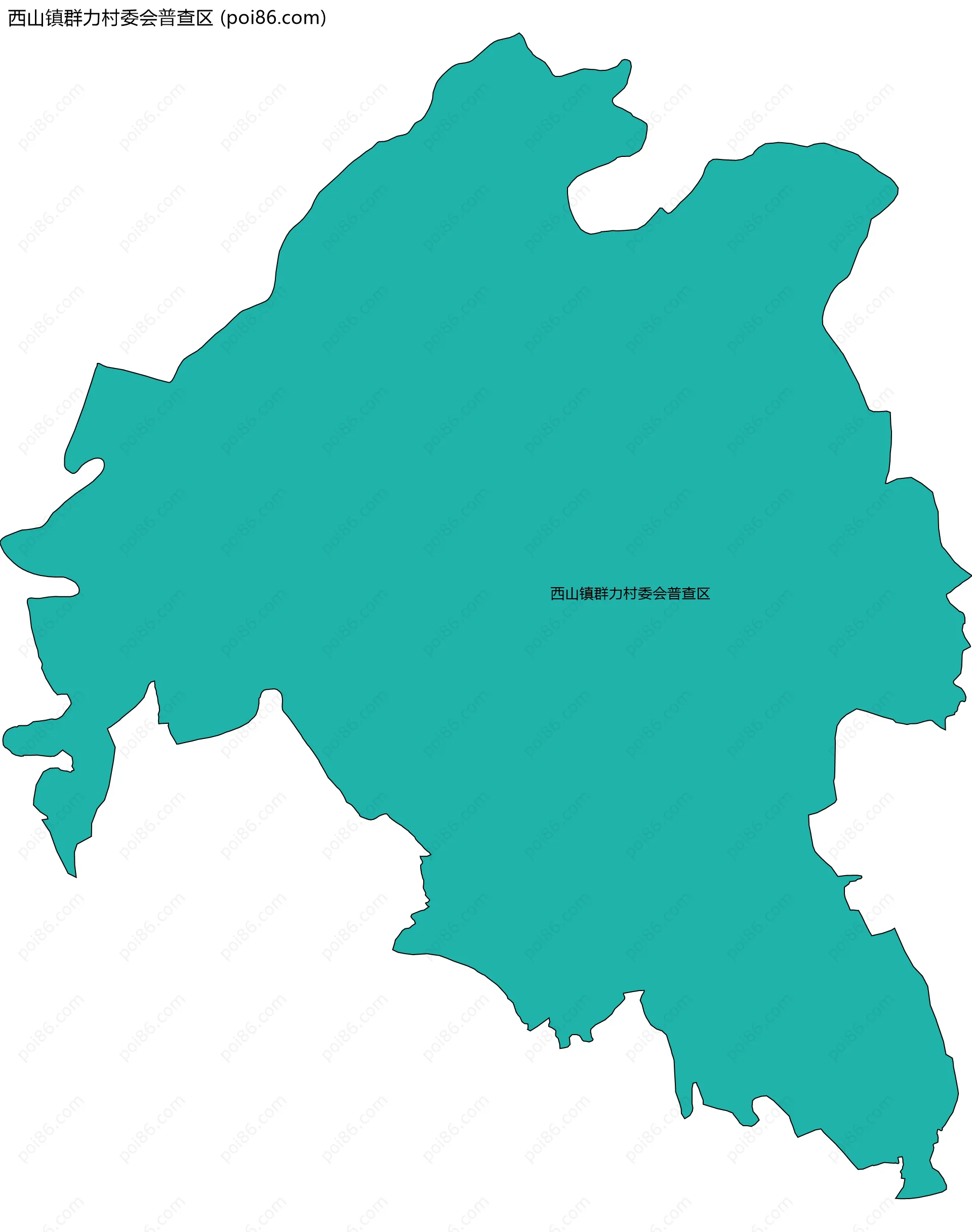 西山镇群力村委会普查区边界地图