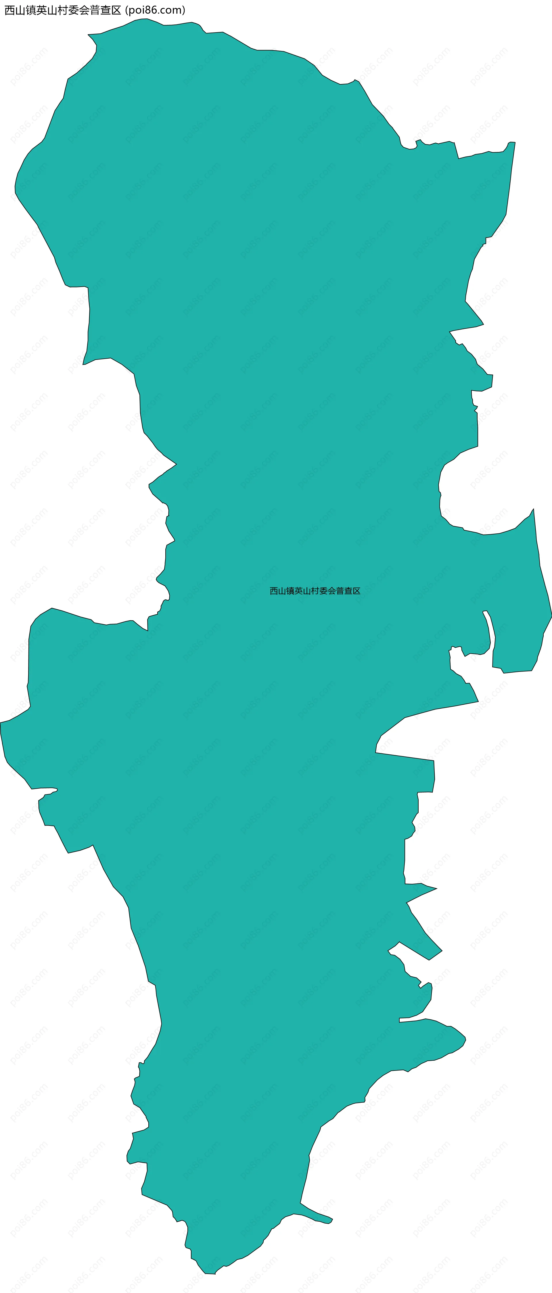 西山镇英山村委会普查区边界地图