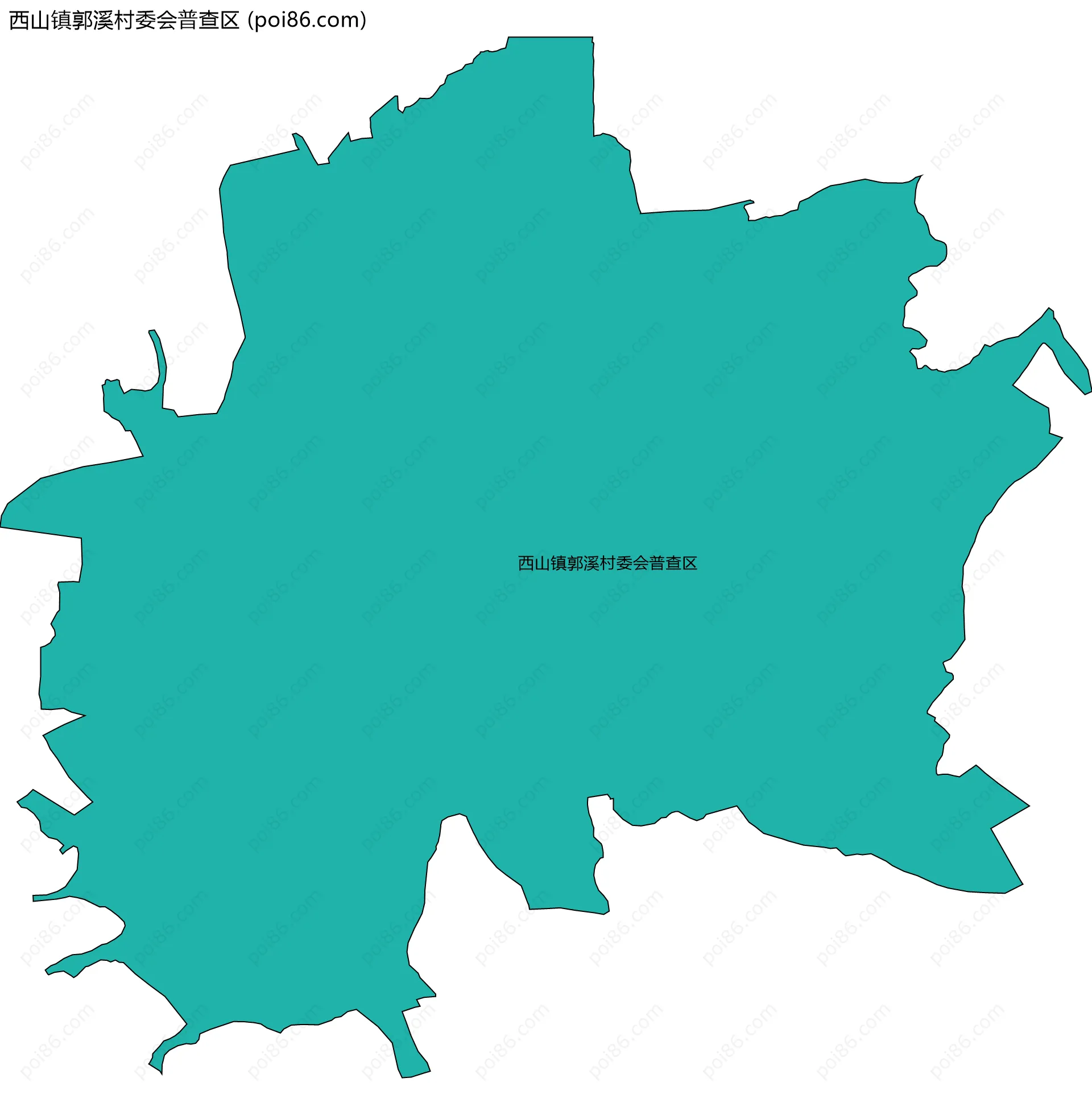 西山镇郭溪村委会普查区边界地图