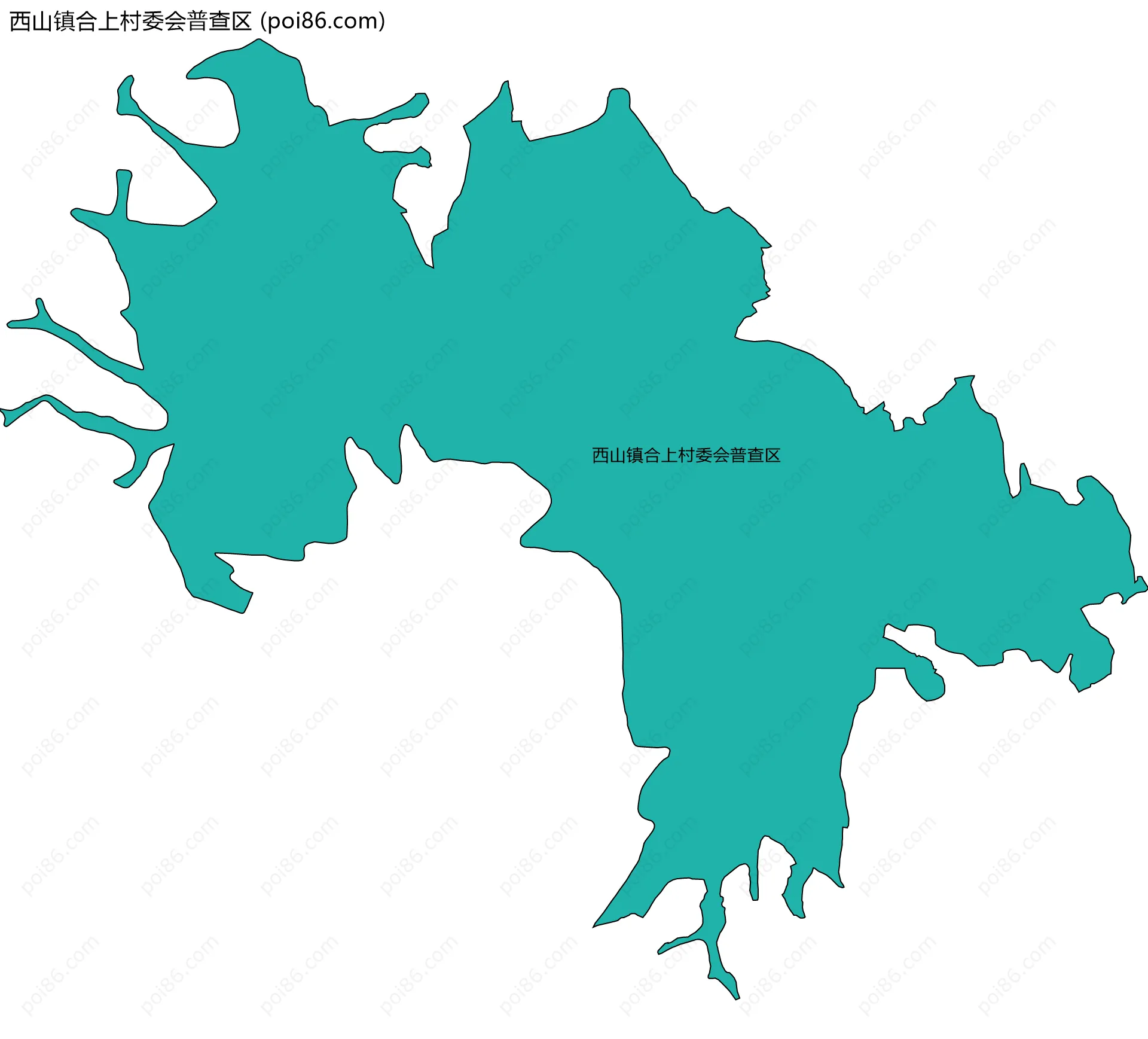 西山镇合上村委会普查区边界地图
