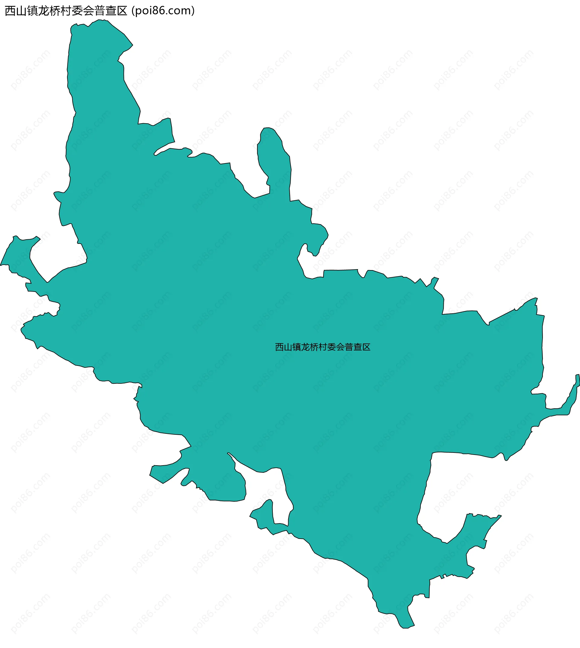 西山镇龙桥村委会普查区边界地图