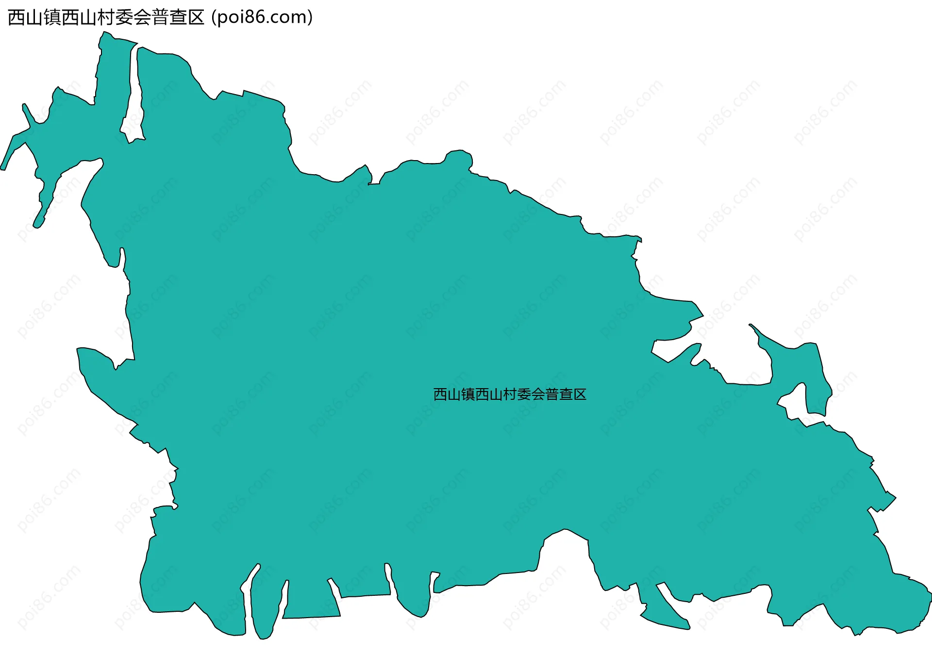 西山镇西山村委会普查区边界地图