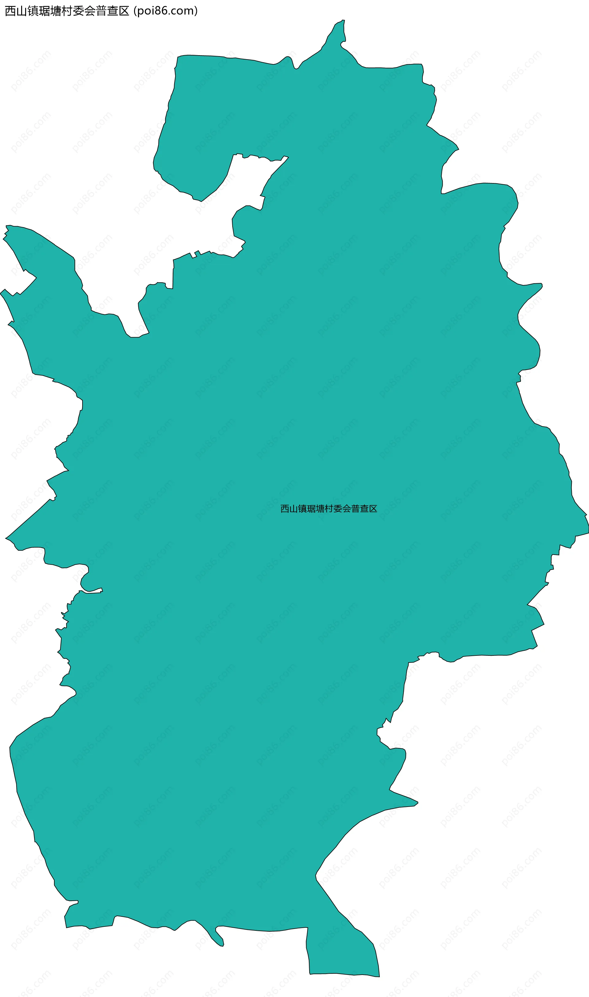 西山镇琚塘村委会普查区边界地图