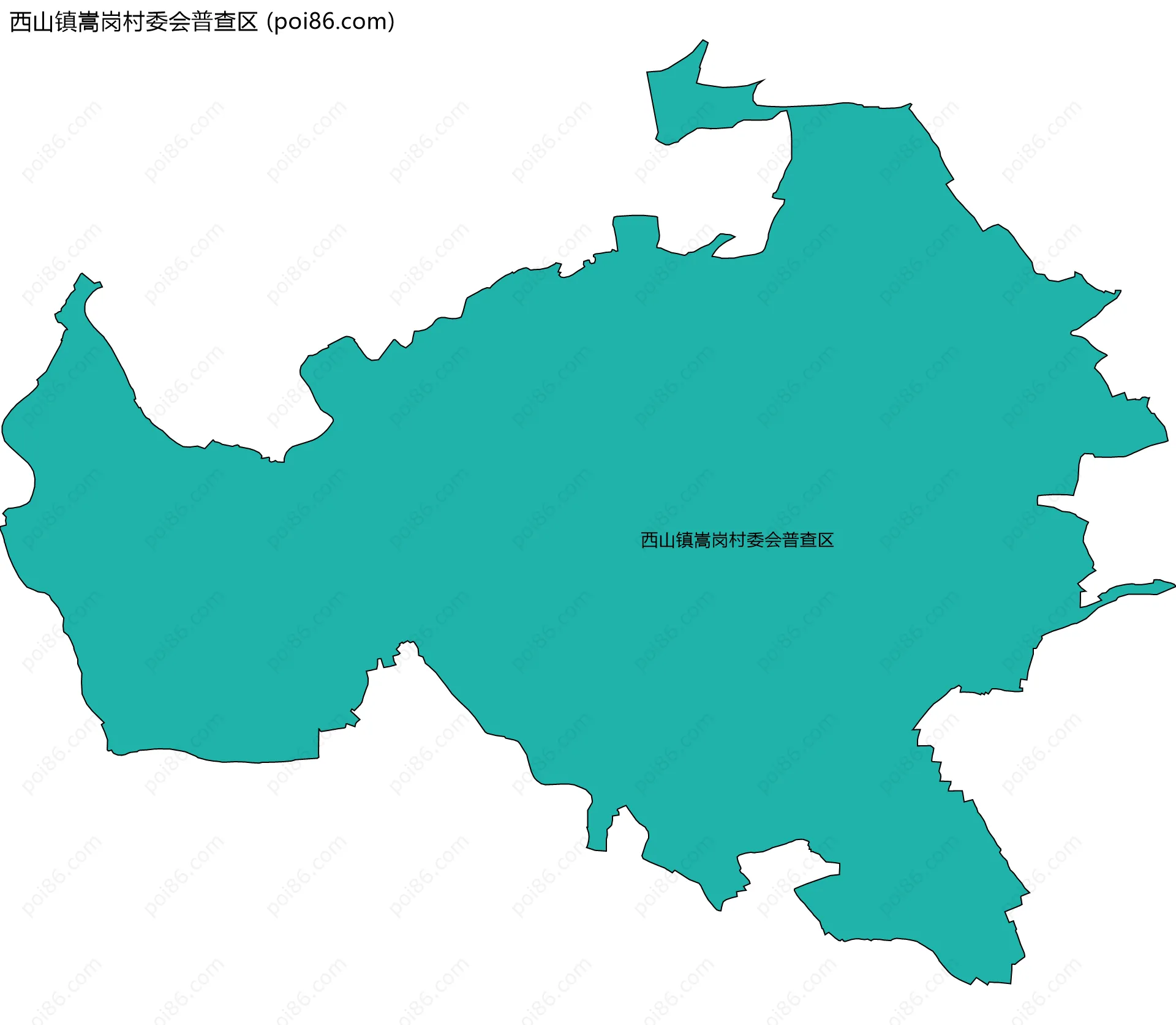 西山镇嵩岗村委会普查区边界地图