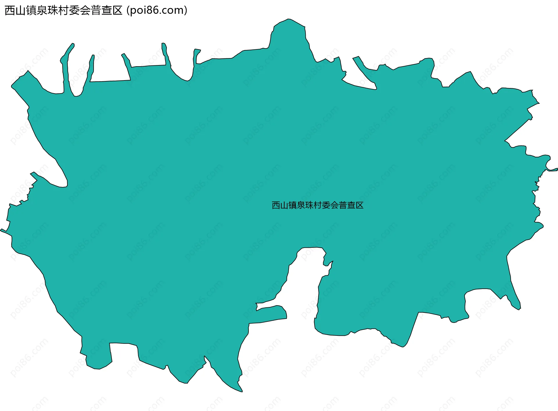 西山镇泉珠村委会普查区边界地图