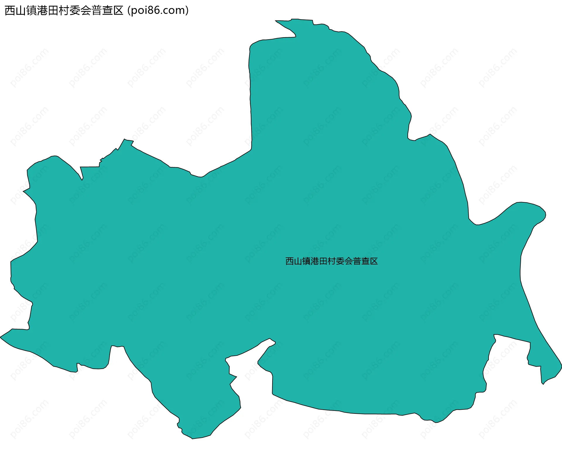 西山镇港田村委会普查区边界地图
