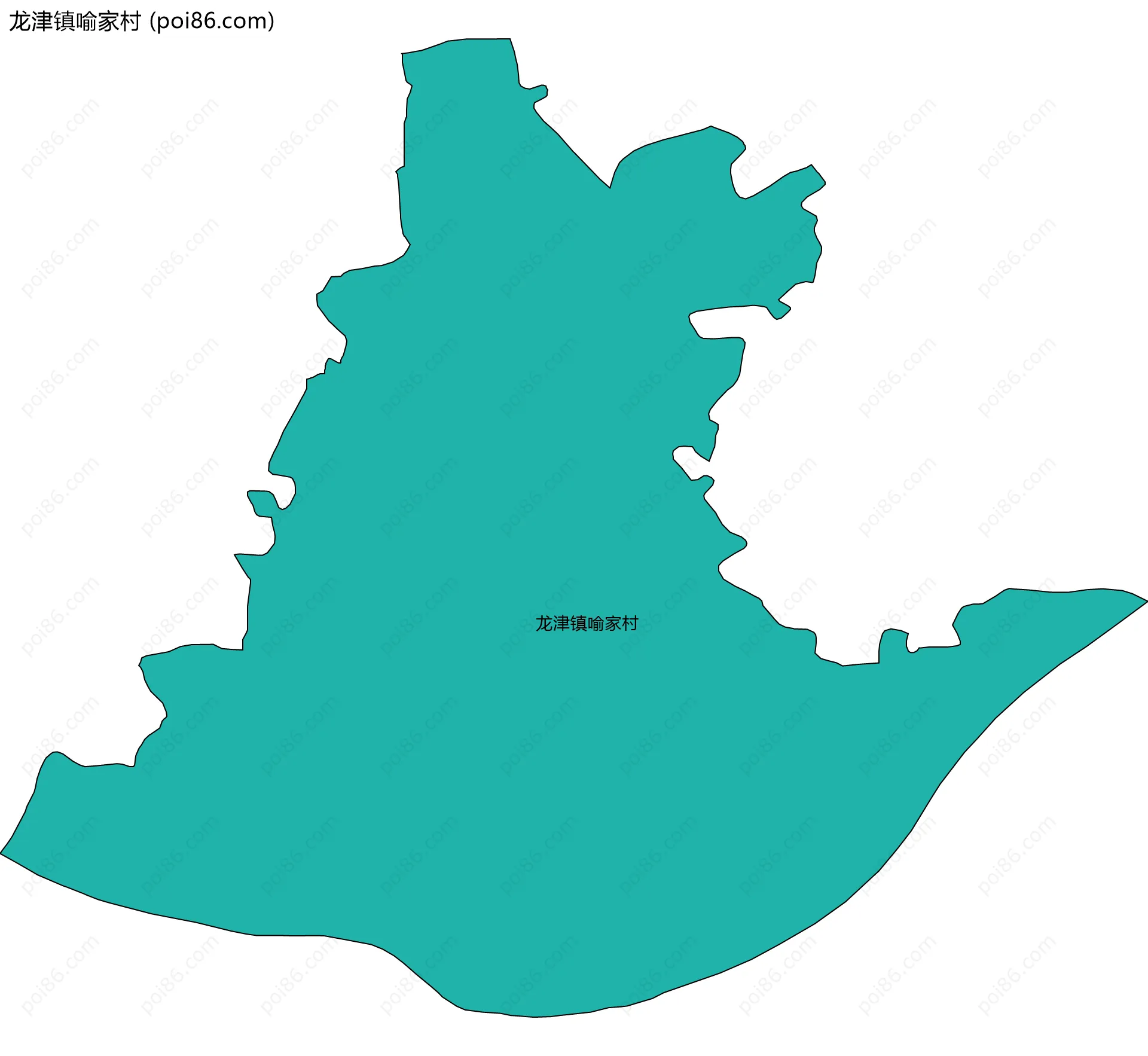 龙津镇喻家村边界地图