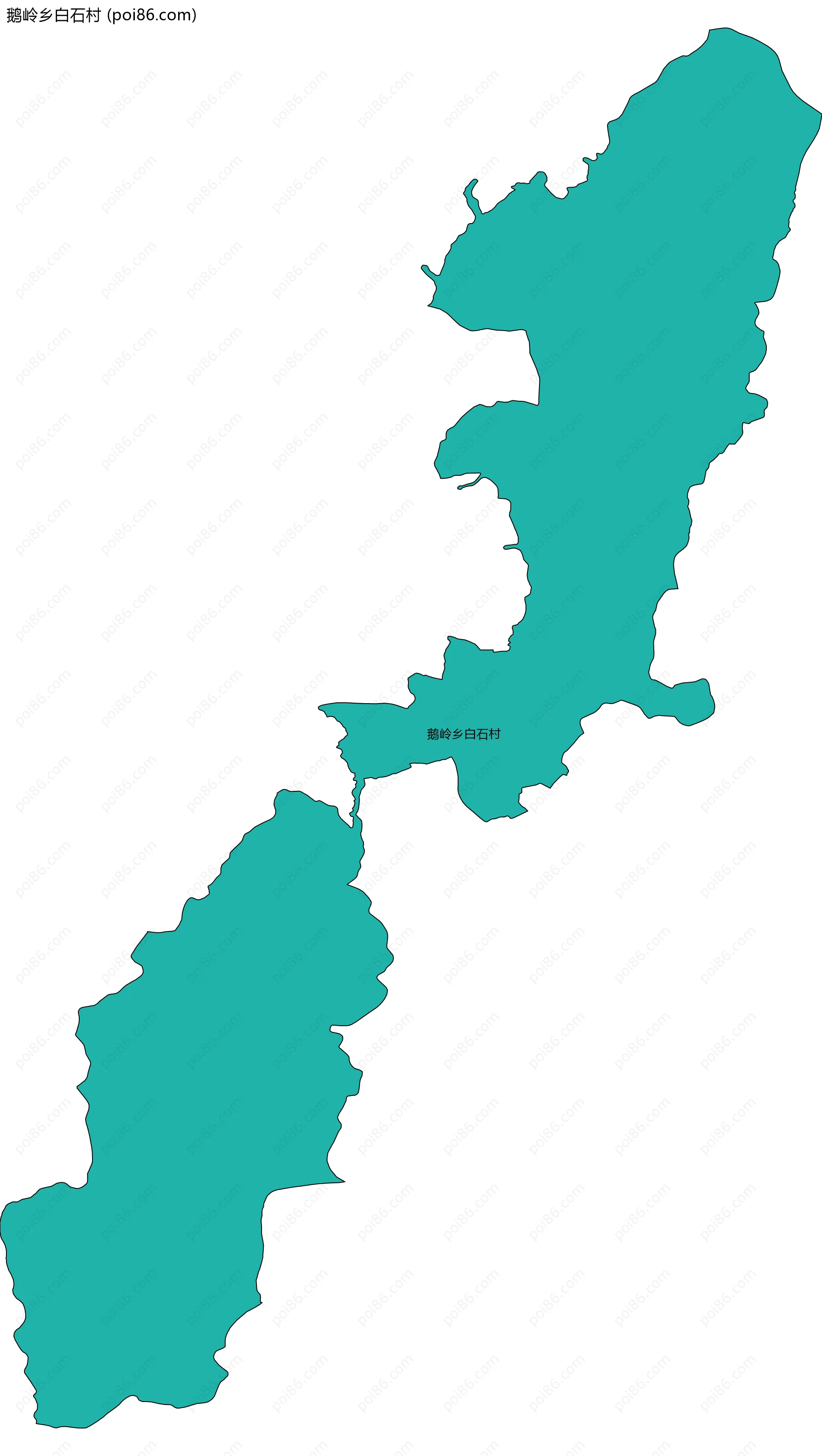 鹅岭乡白石村边界地图