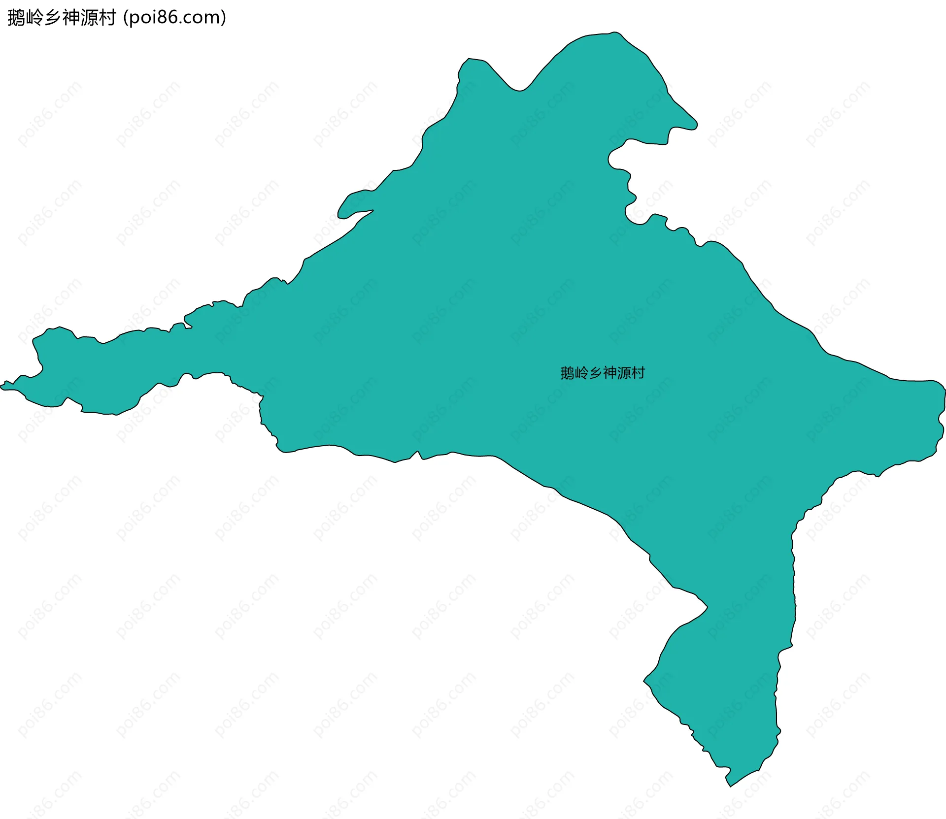 鹅岭乡神源村边界地图